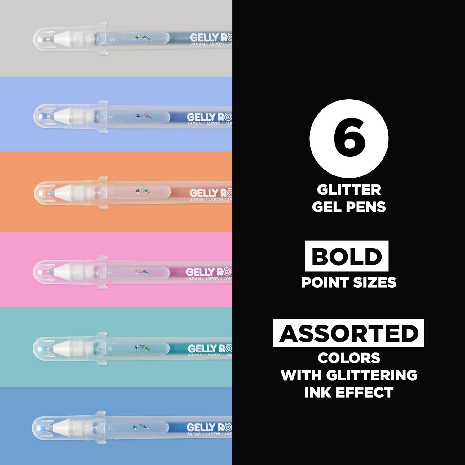 image:imageSAKURA 37903 6Piece Gelly Roll Assorted Colors Stardust Galaxy Pen Set6 Meteor Pens