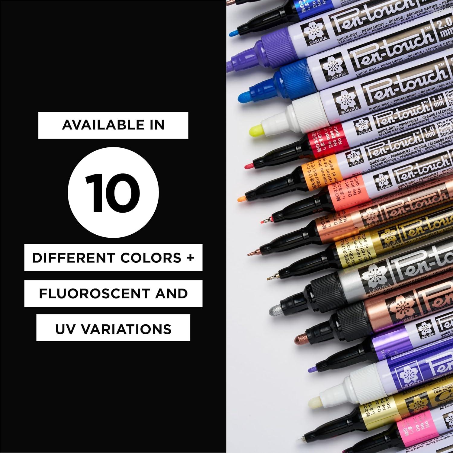 image:imageSAKURA 47391 4Piece Fine Pentouch Calligrapher Paint Marker 18mm Gold Silver Copper and Black1 Count Pack of 4