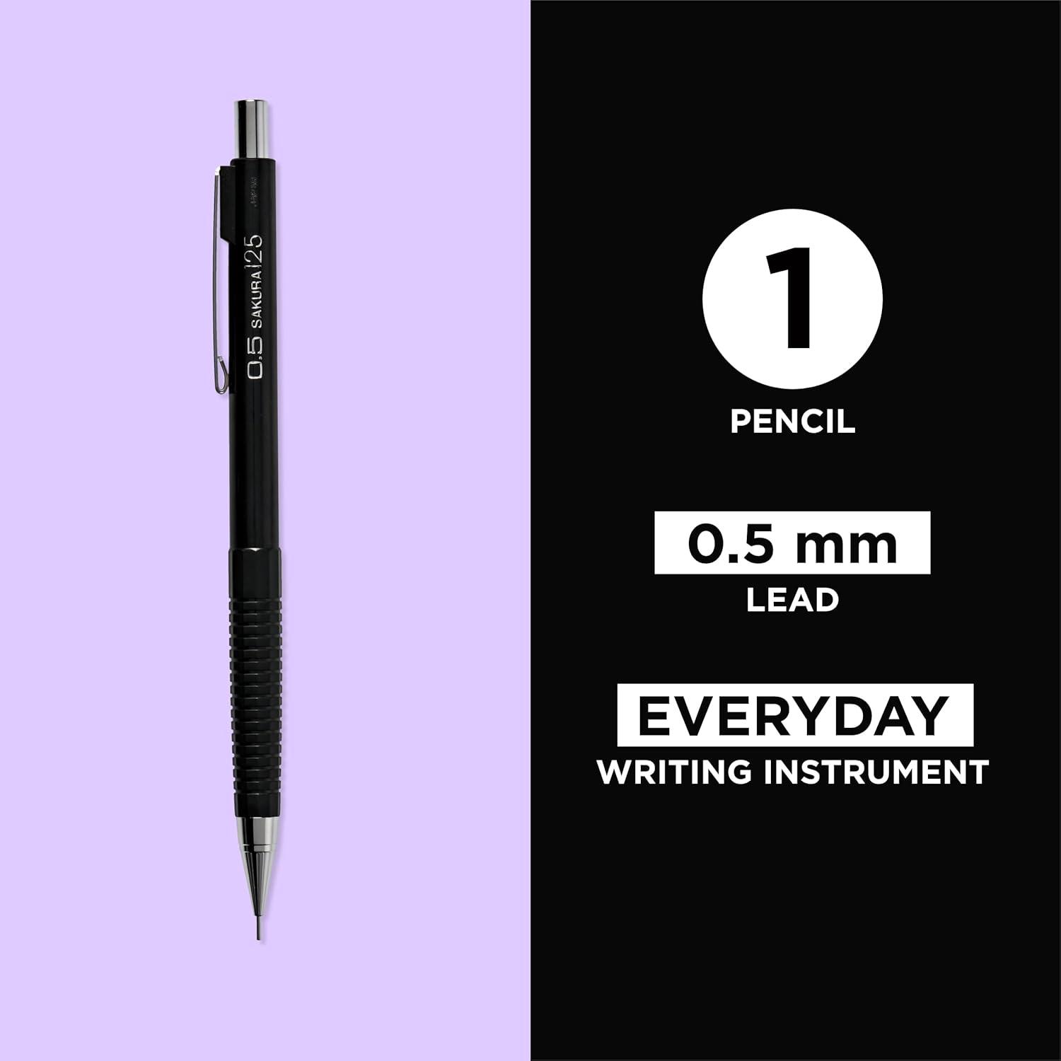 image:imageSAKURA 50298 Mechanical Pencil Fixed Sleeve 07mm with 3 Erasers Black05mm Pencil