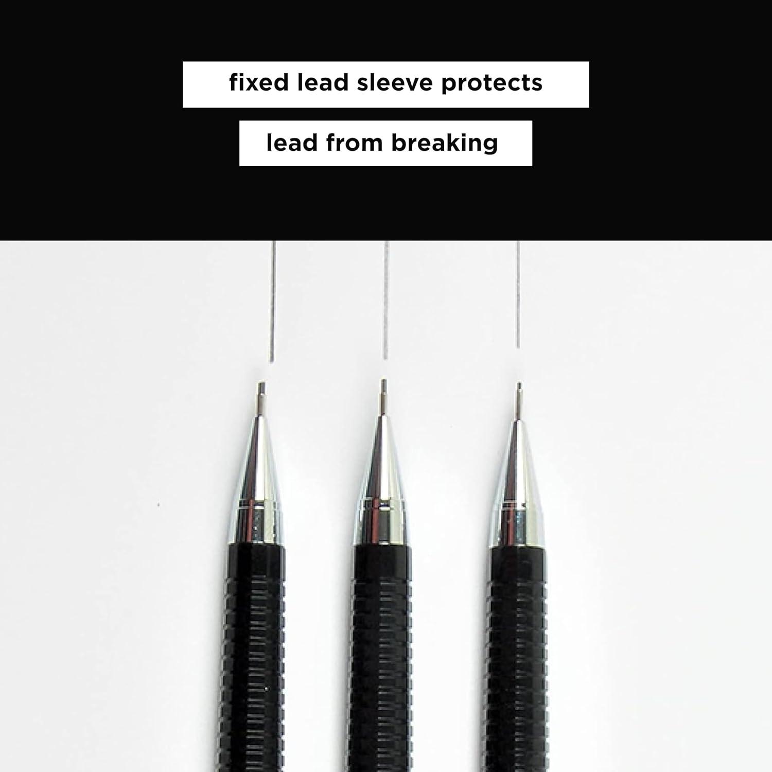 image:imageSAKURA 50298 Mechanical Pencil Fixed Sleeve 07mm with 3 Erasers Black09mm Pencil
