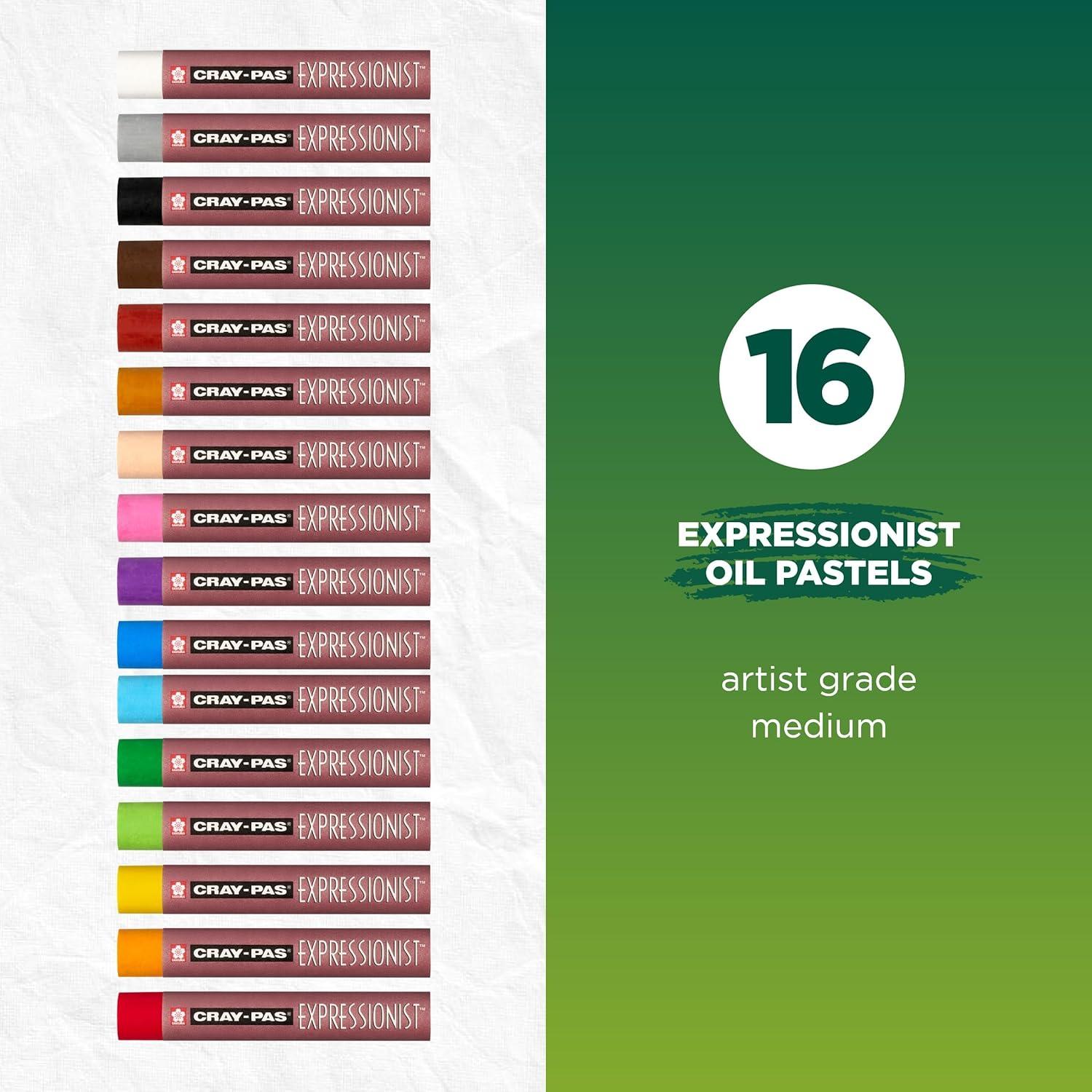 image:imageSAKURA Cray Pas Expressionist Oil Pastels Assorted Colors 16Pack 16 Color Set
