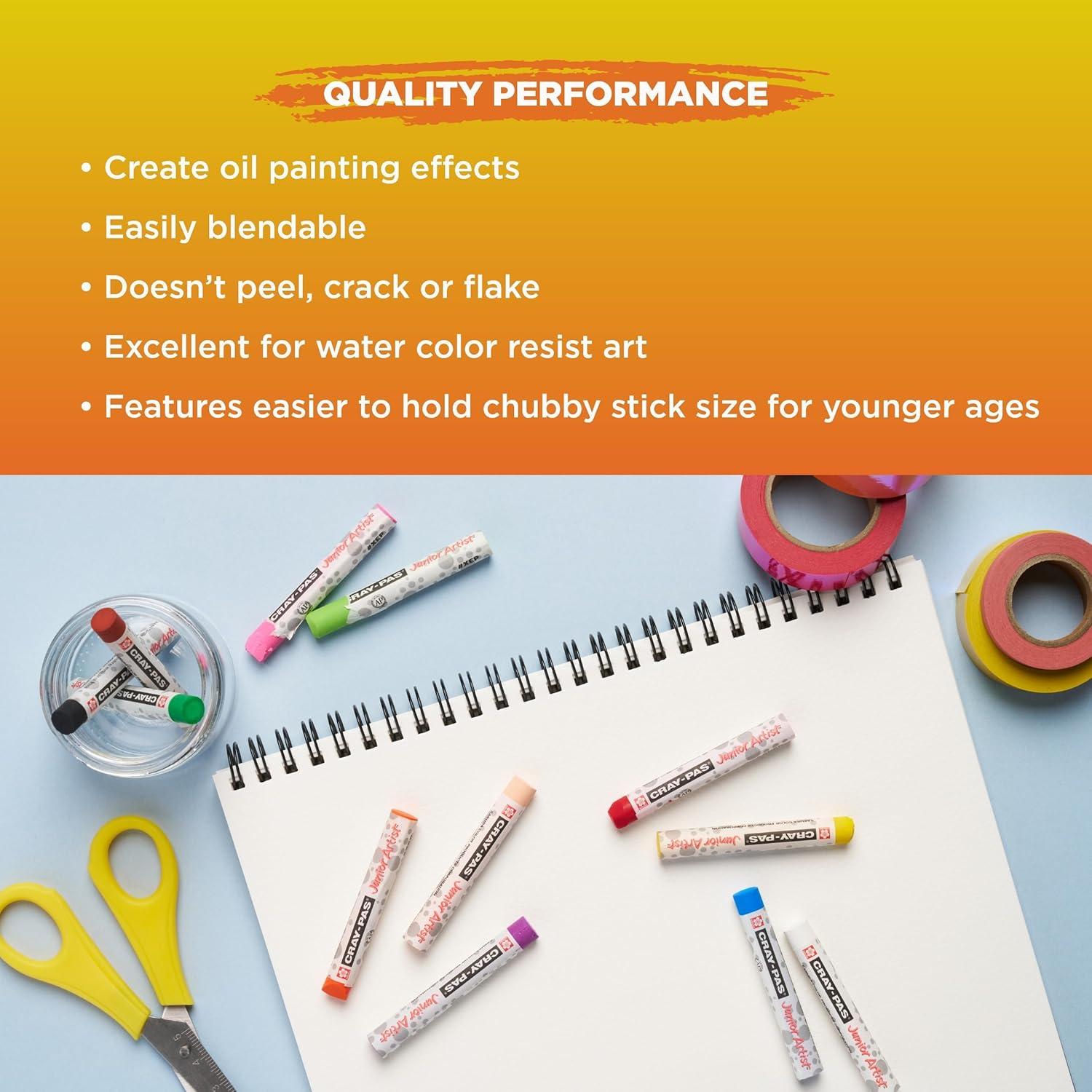 image:imageSAKURA CrayPas Junior Artist Jumbo Oil Pastel Colorpack 288 Pc Colors may vary CountChubbies 12 Color Set