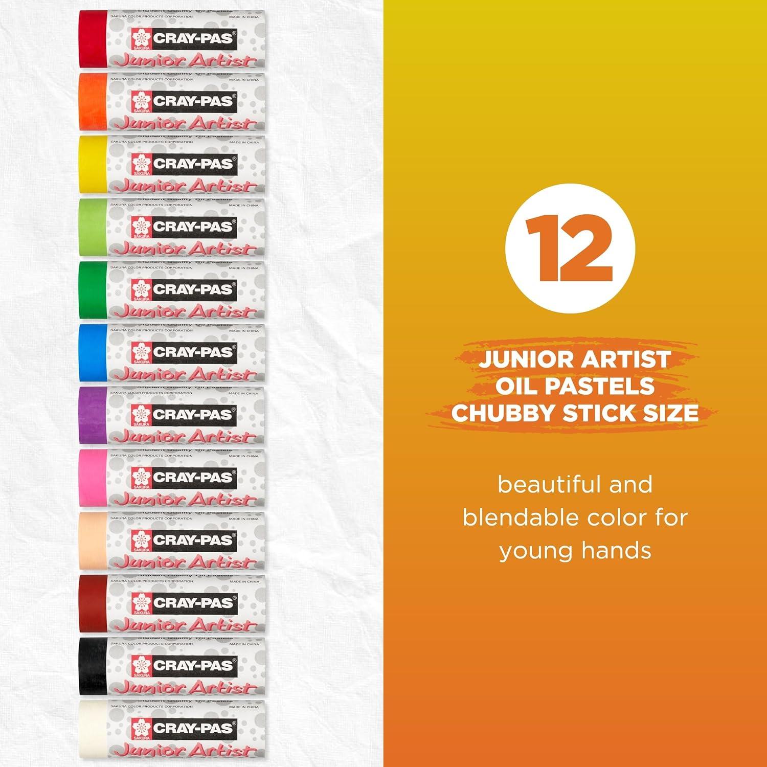 image:imageSAKURA CrayPas Junior Artist Jumbo Oil Pastel Colorpack 288 Pc Colors may vary CountChubbies 12 Color Set