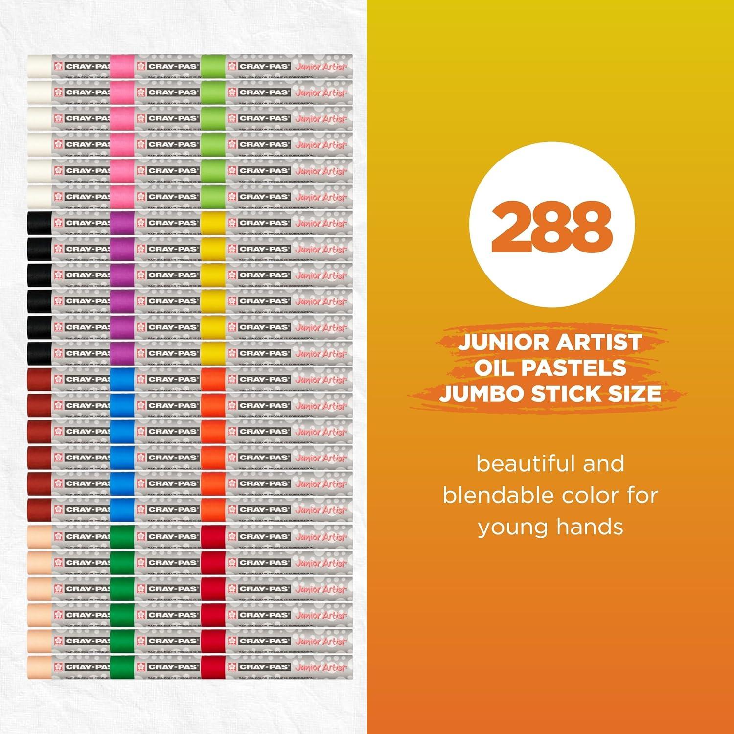 image:imageSAKURA CrayPas Junior Artist Jumbo Oil Pastel Colorpack 288 Pc Colors may vary CountJumbo Colorpack 288 Pc