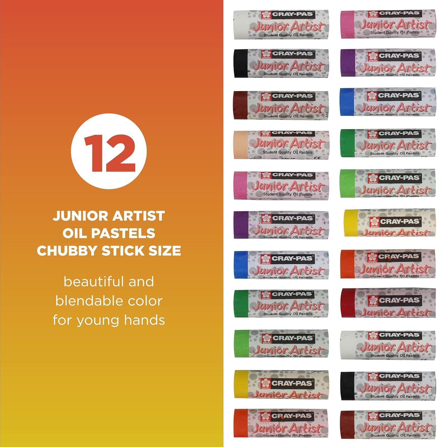 image:imageSAKURA CrayPas Junior Artist Oil Pastel Set Chubbies Pastel Size Soft Oil Pastels for Kids amp Artists 12 Colors amp Soft Oil Pastels for Kids amp Artists 50 Sticks