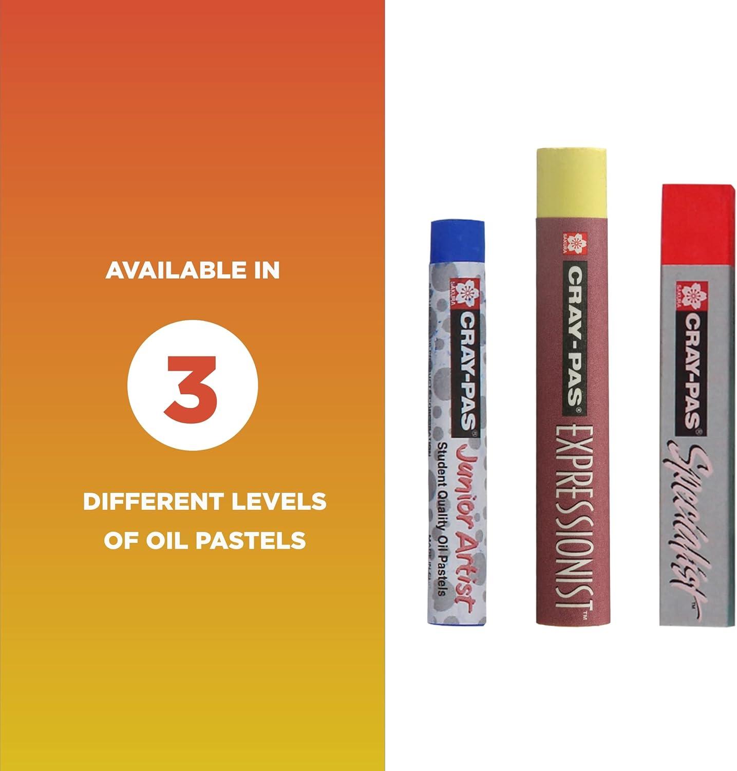 image:imageSAKURA CrayPas Junior Artist Oil Pastel Set Soft Oil Pastels for Artists 12 Colors 6 Sets of 126 Count Pack of 12