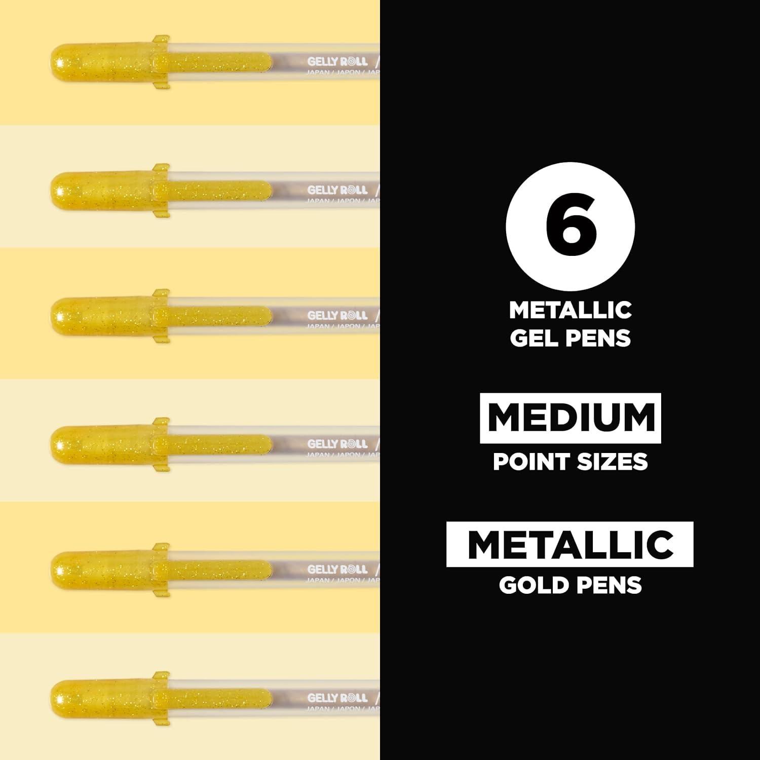image:imageSAKURA Gelly Roll Metallic Gel Pens 6 Piece Gold 6 PackMetallic Gold
