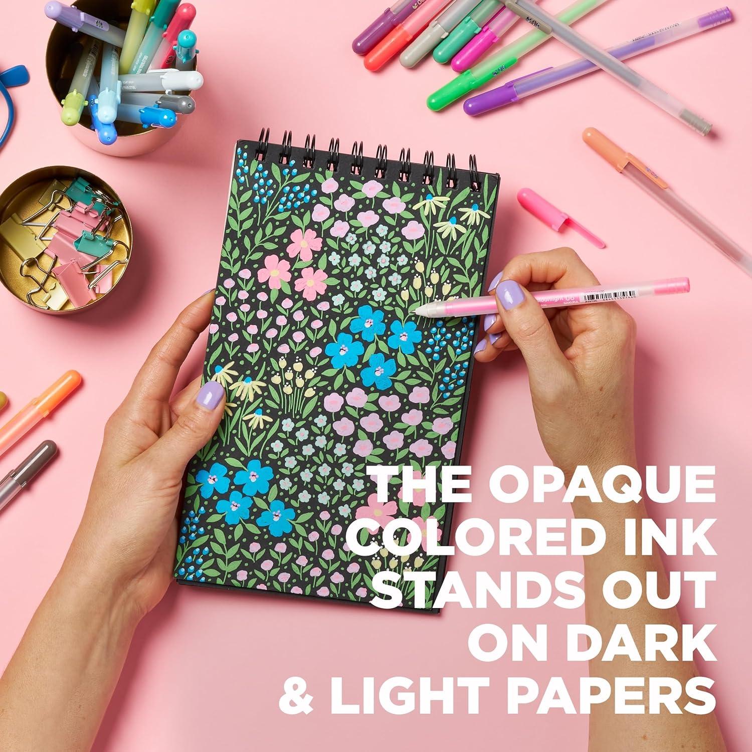 image:imageSAKURA Gelly Roll Moonlight 25 Pack 06 Fine point Bright Opaque Ink Gel Pens Creamy Smooth Ink Writes on Dark PaperAssorted