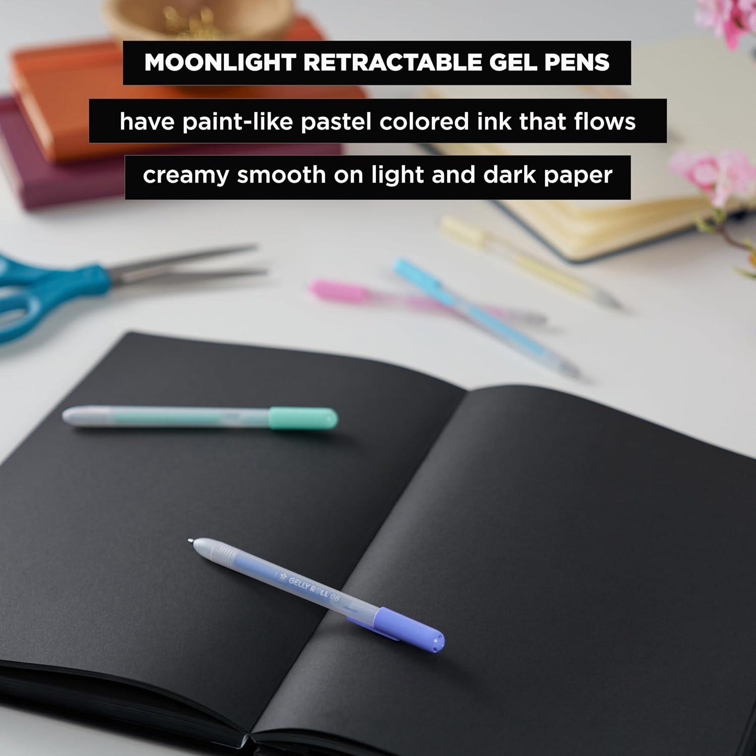 image:imageSAKURA Gelly Roll Retractable Gel Pens Colored Sparkle Set Medium Point Ink Pen for Journaling Art Calligraphy or Drawing Glitter Metallic Blue amp Black Ink 10 Pack1 Count Pack of 6