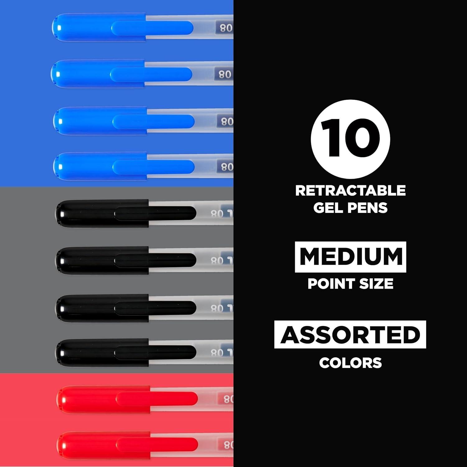 image:imageSAKURA Gelly Roll Retractable Gel Pens Colored Sparkle Set Medium Point Ink Pen for Journaling Art Calligraphy or Drawing Glitter Metallic Blue amp Black Ink 10 Pack1 Count Pack of 10
