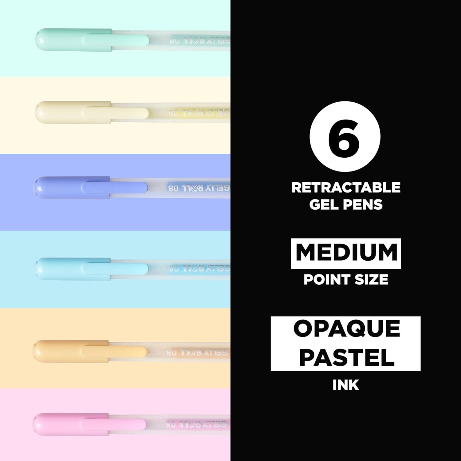 image:imageSAKURA Gelly Roll Retractable Gel Pens Colored Sparkle Set Medium Point Ink Pen for Journaling Art Calligraphy or Drawing Glitter Metallic Blue amp Black Ink 10 Pack1 Count Pack of 6