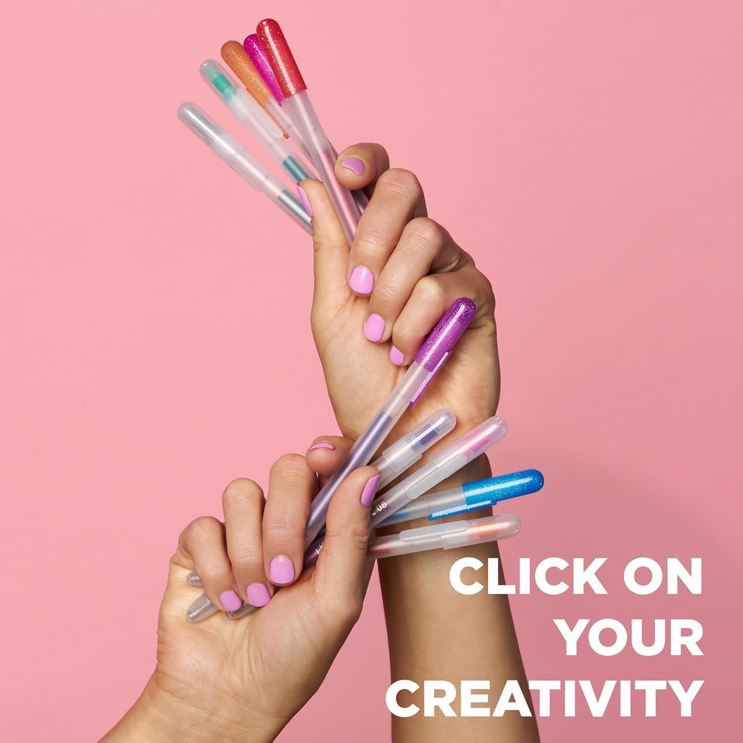 image:imageSAKURA Gelly Roll Retractable Gel Pens Colored Sparkle Set Medium Point Ink Pen for Journaling Art Calligraphy or Drawing Glitter Metallic Blue amp Black Ink 10 Pack1 Count Pack of 6