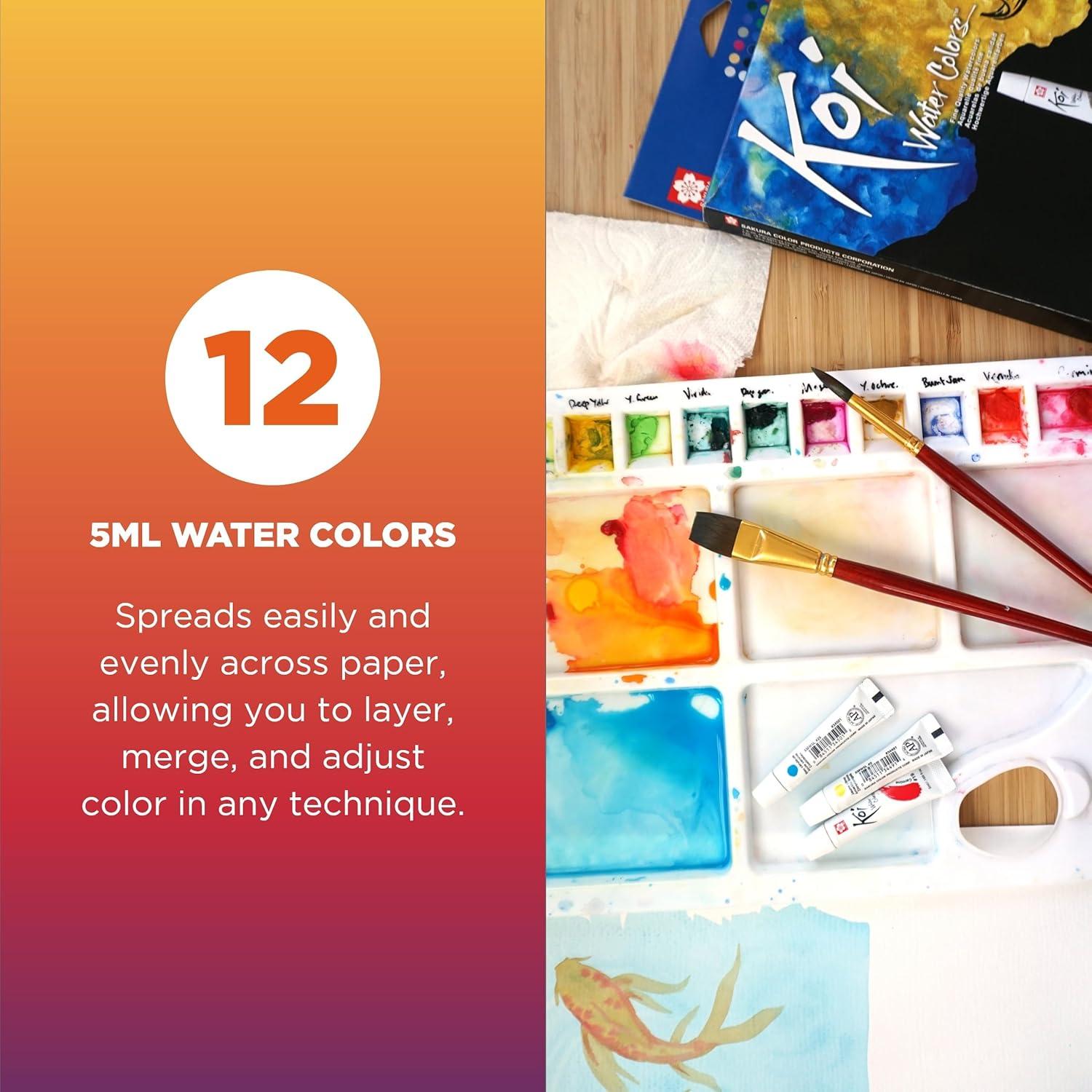 image:imageSAKURA Koi Water Color Paint 5ml Tubes 12 Colors XMW5L12SET12 Colors