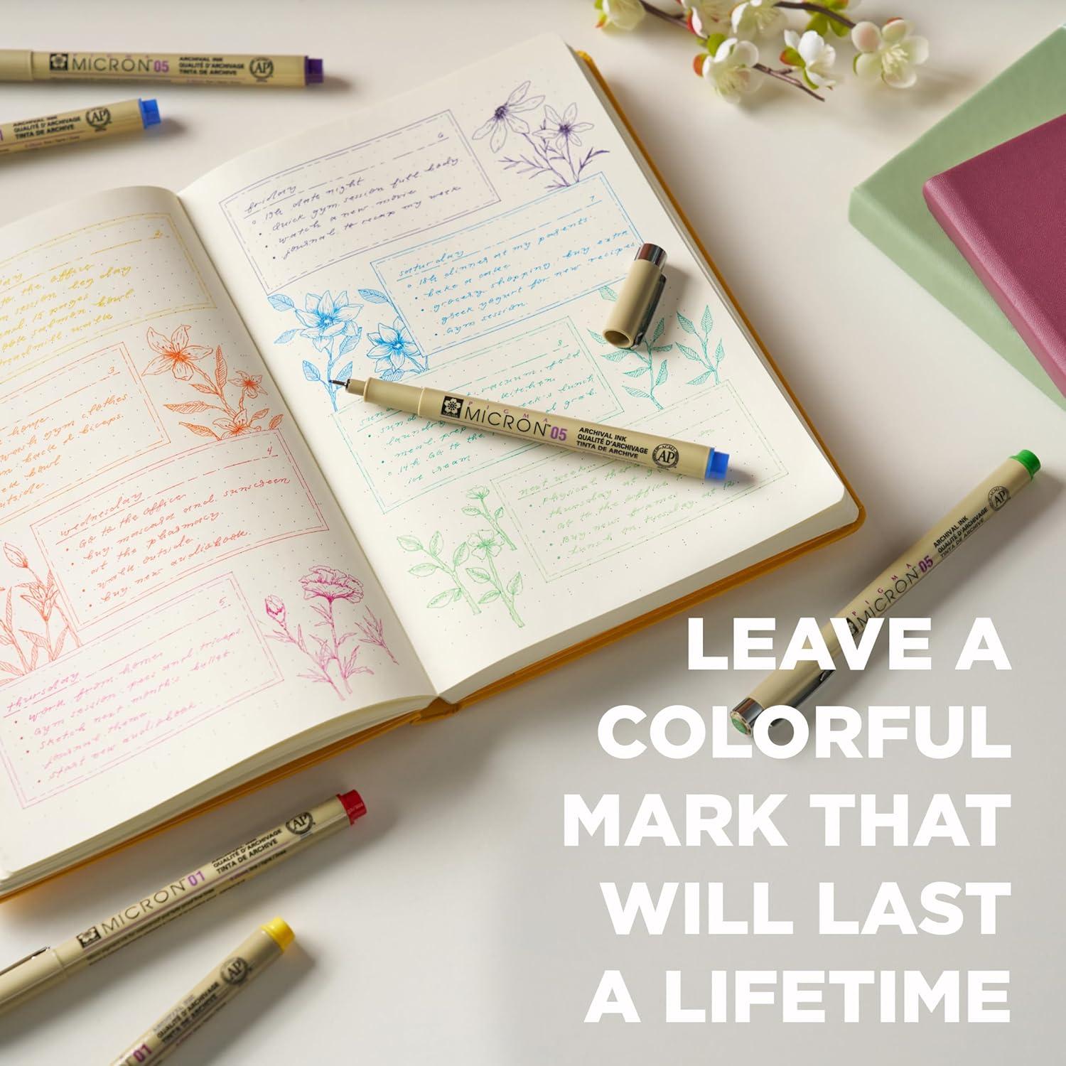 image:imageSAKURA Micron PN Soft Nib 6 Asst Archival Colors 502216 Pen Pack