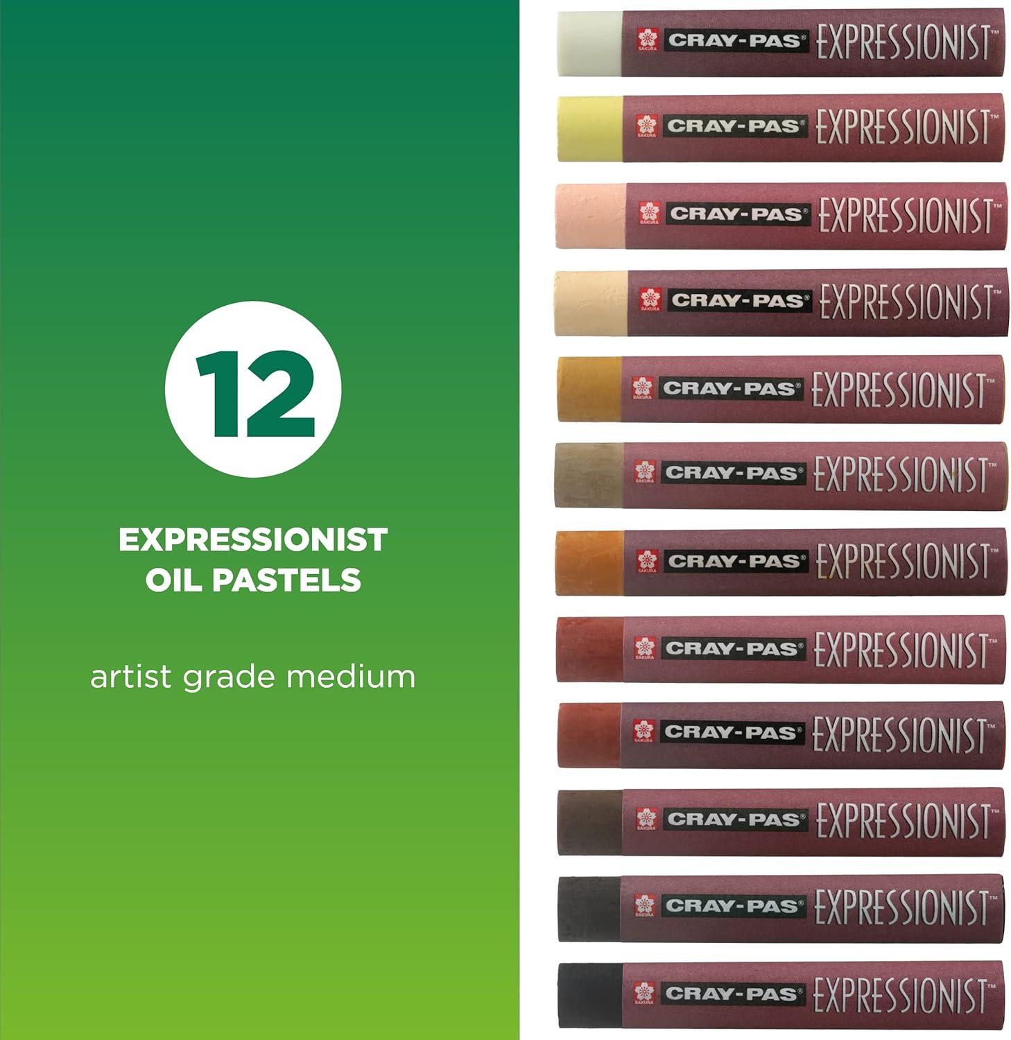 image:imageSAKURA Oil Pastels CrayPas Expressionist 50 Sticks Set amp MultiCultural 12 Colors Soft Oil Pastels for Artists Premium Quality
