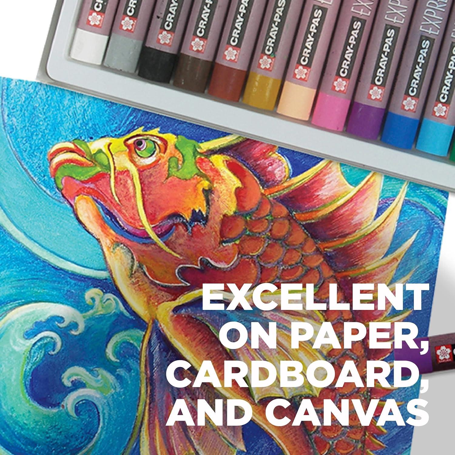 image:imageSAKURA Oil Pastels CrayPas Expressionist 50 Sticks Set amp MultiCultural 12 Colors Soft Oil Pastels for Artists Premium Quality