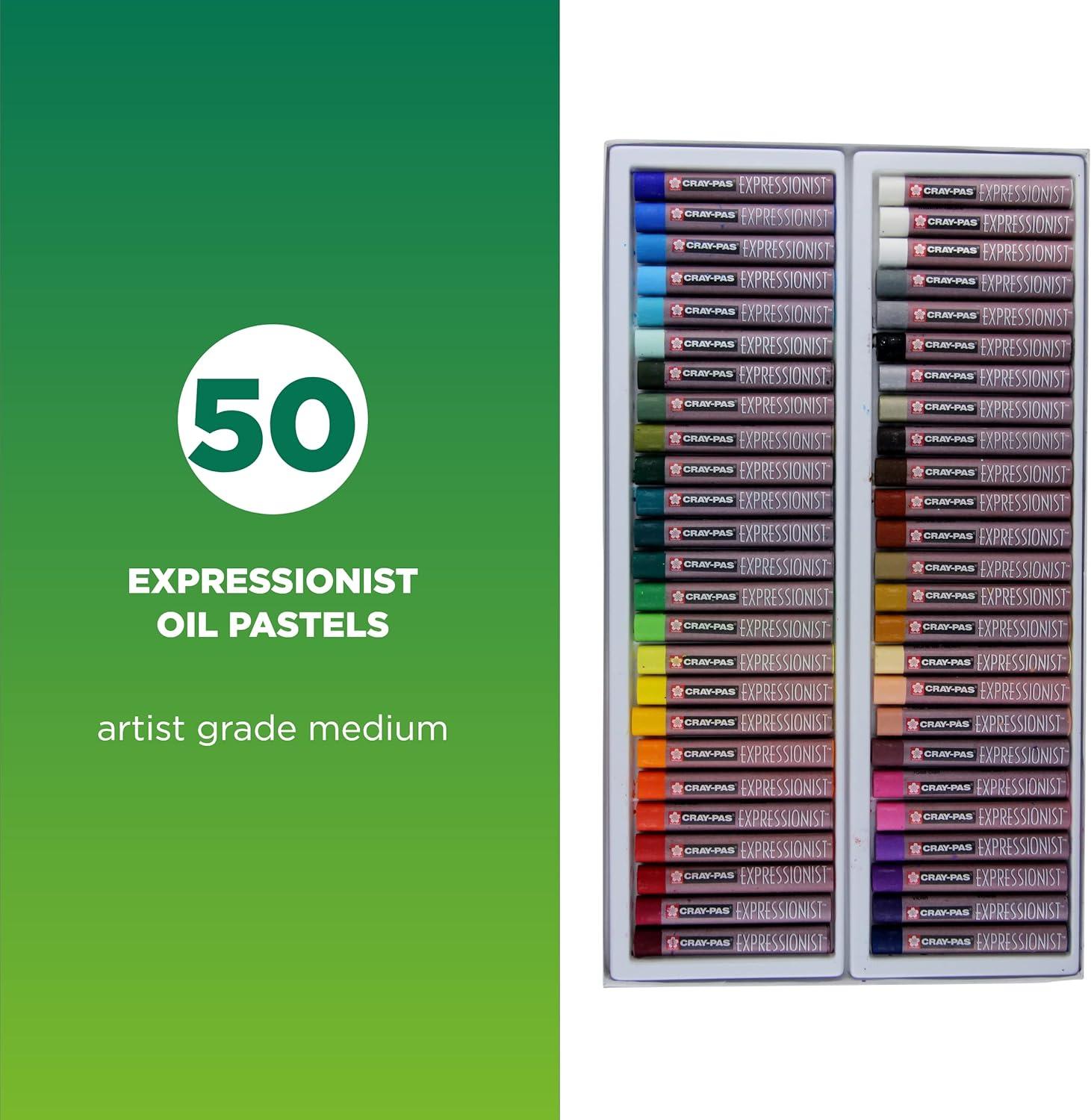 image:imageSAKURA Oil Pastels CrayPas Expressionist 50 Sticks Set amp MultiCultural 12 Colors Soft Oil Pastels for Artists Premium Quality