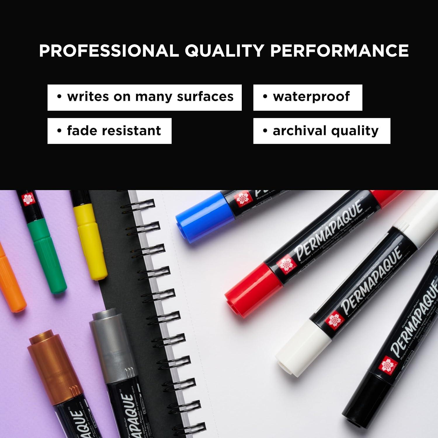 image:imageSAKURA Permapaque Fine Point Markers Bright 7 PK 58319Bright
