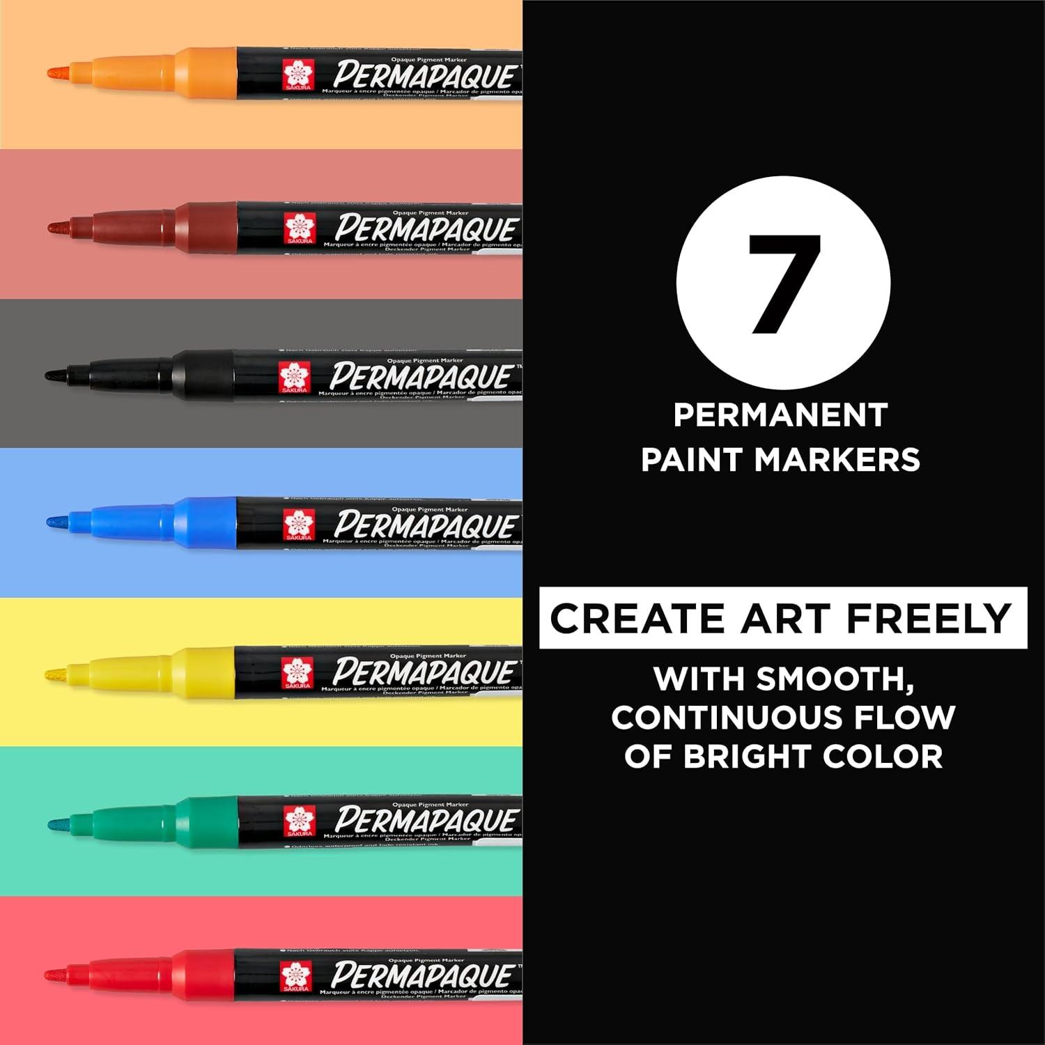 image:imageSAKURA Permapaque Fine Point Markers Bright 7 PK 58319Primary