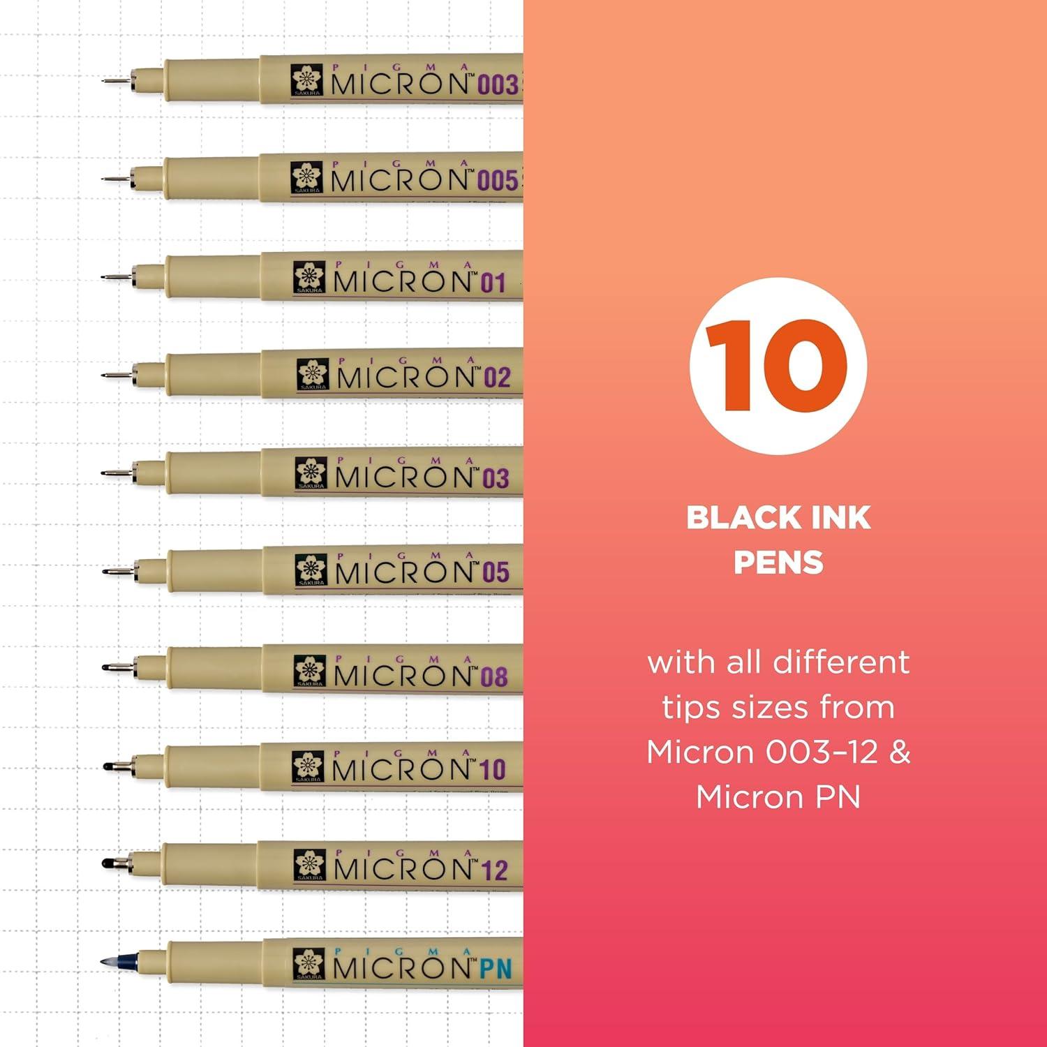 image:imageSAKURA Pigma Micron Black Ink Multitip Set 72 Pen CountBlack