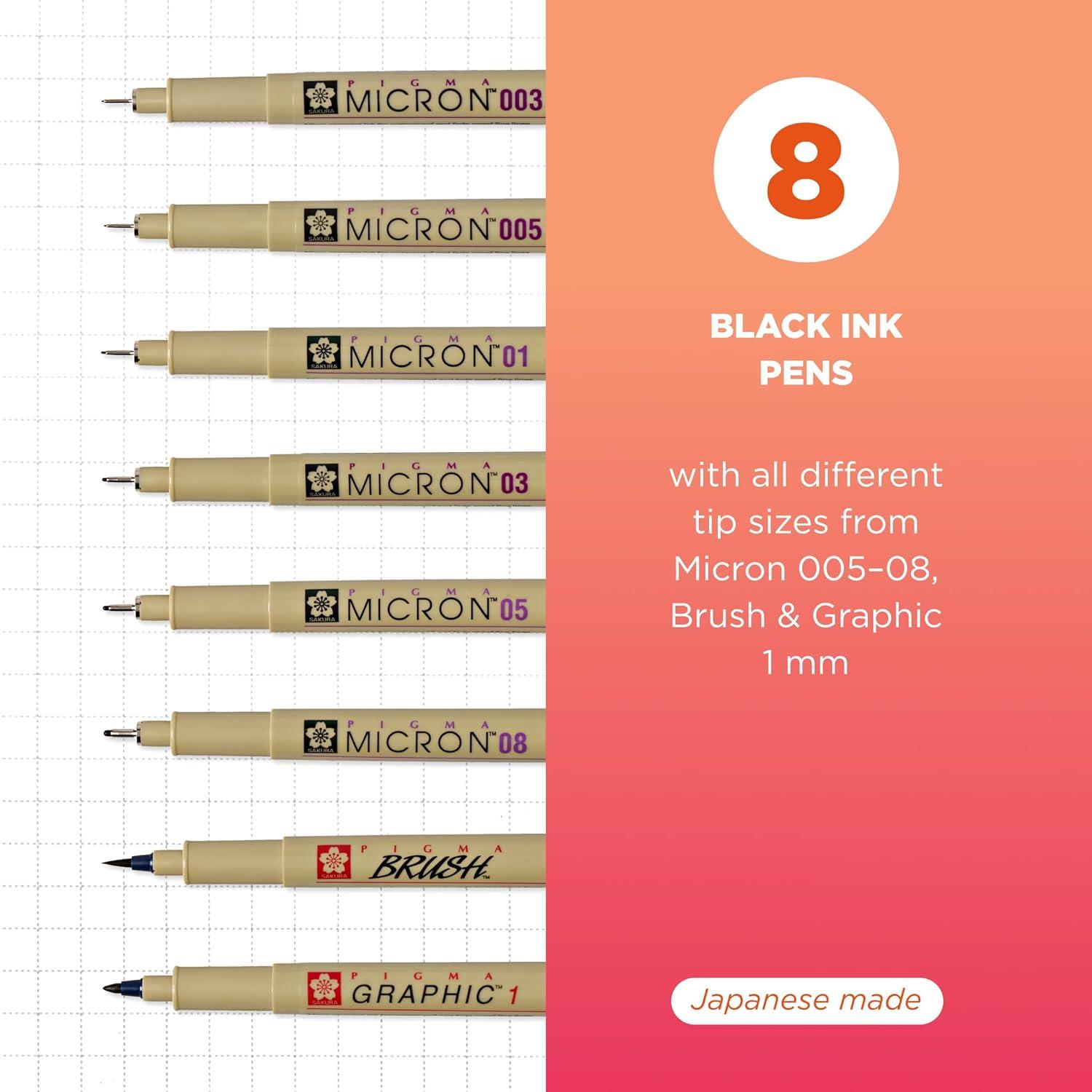 image:imageSAKURA Pigma Micron Black Ink Multitip Set 72 Pen CountBlack