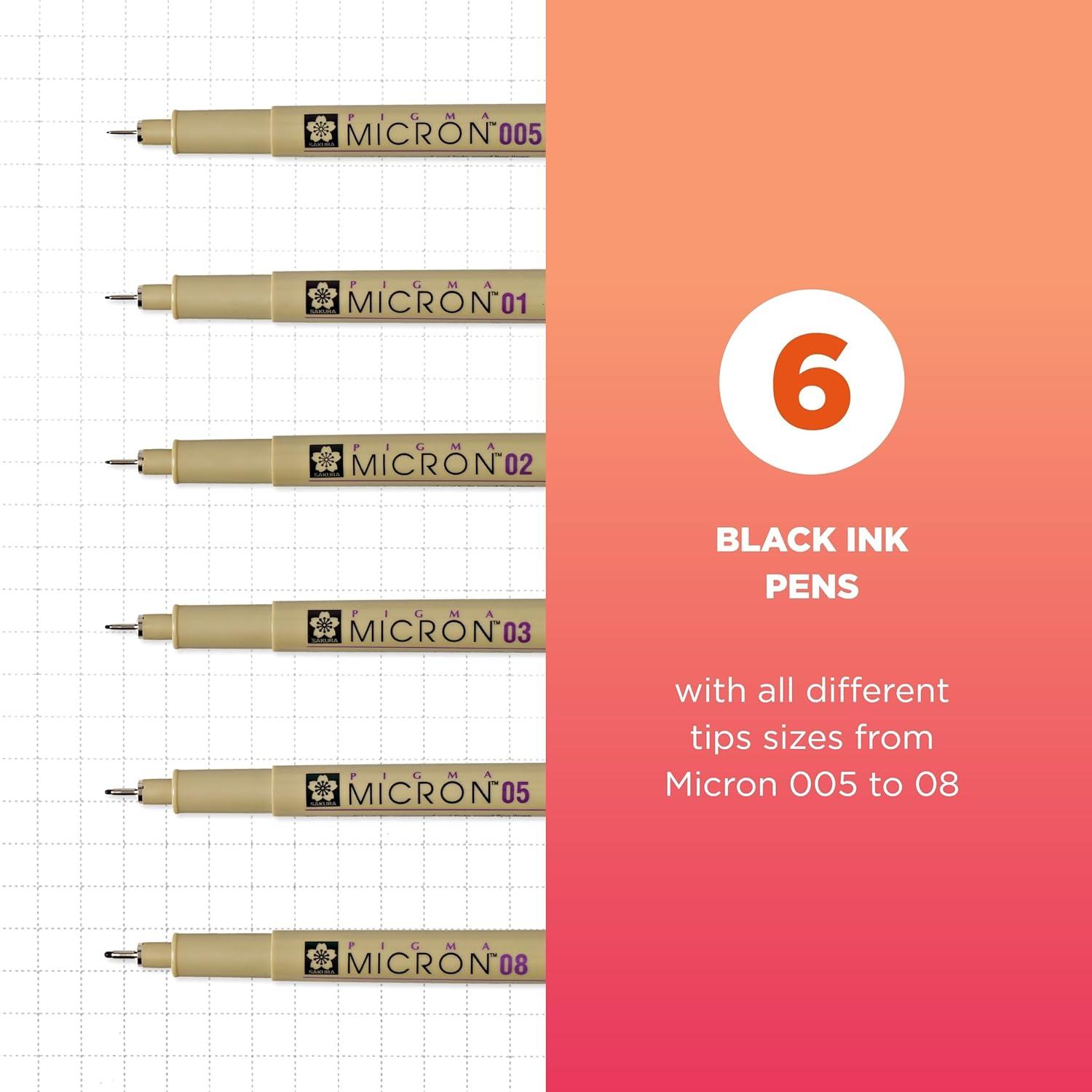 image:imageSAKURA Pigma Micron Black Ink Multitip Set 72 Pen CountBlack