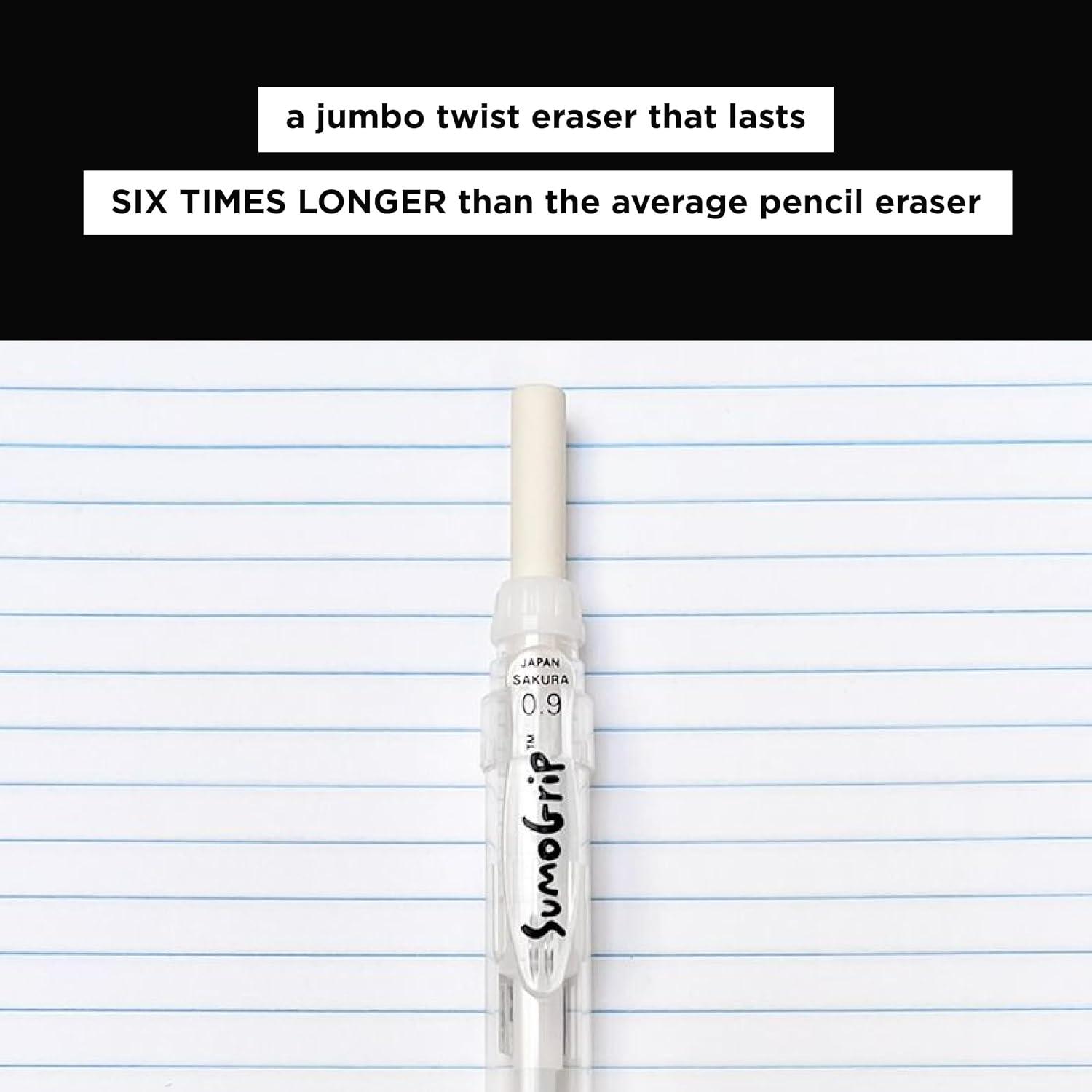 image:imageSAKURA SumoGrip Pencil with Comfort Grip 09 mm Ergonomic Mechanical Pencil Clear 3 PackClear