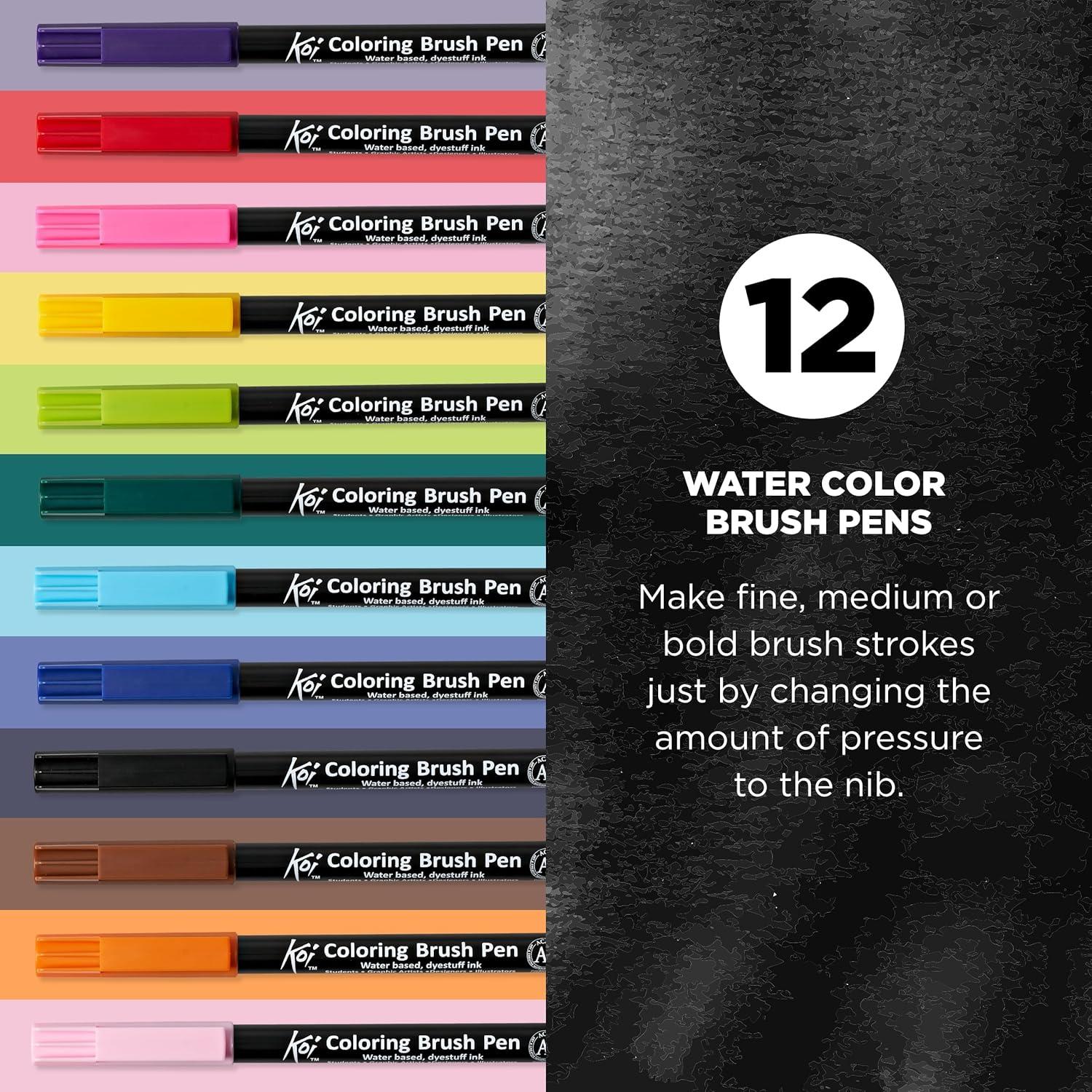 image:imageSAKURA XBR24SA 24Piece Koi Assorted Coloring Brush Pen Set12 Color Set