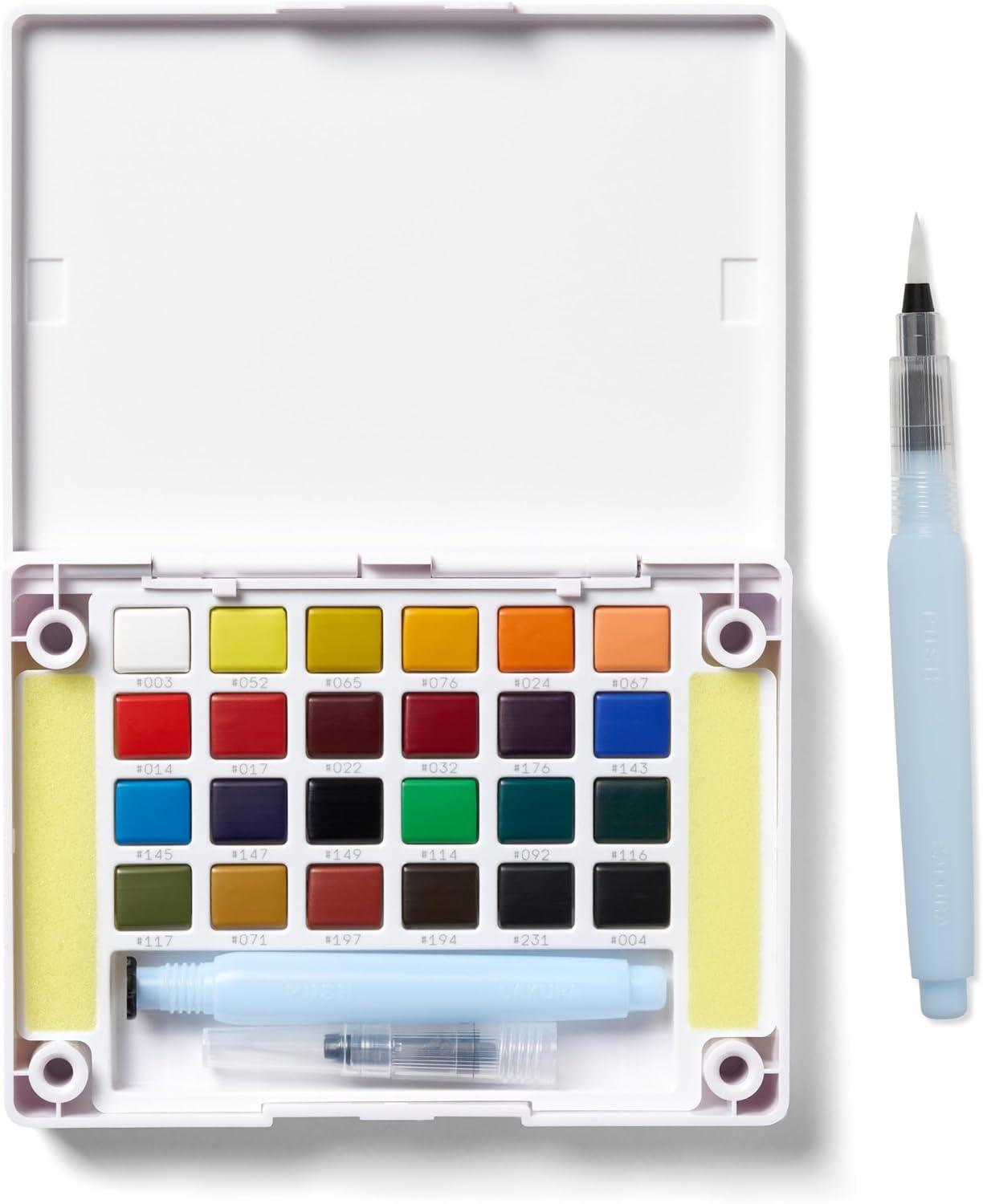 image:imageSAKURA XCNW12H XNCW12H 12 Assorted Watercolors Field Sketch Set with BrushMulticolor
