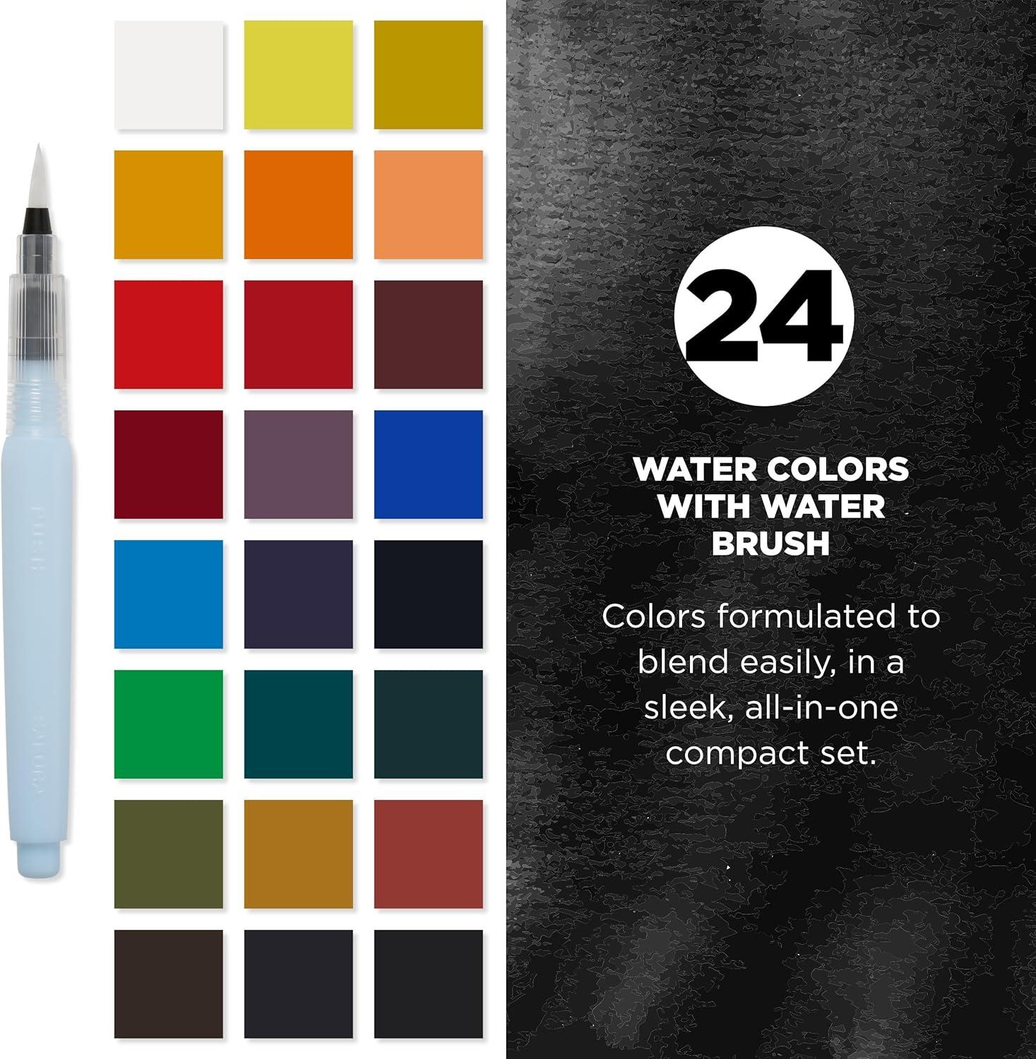image:imageSAKURA XCNW12H XNCW12H 12 Assorted Watercolors Field Sketch Set with BrushMulticolor