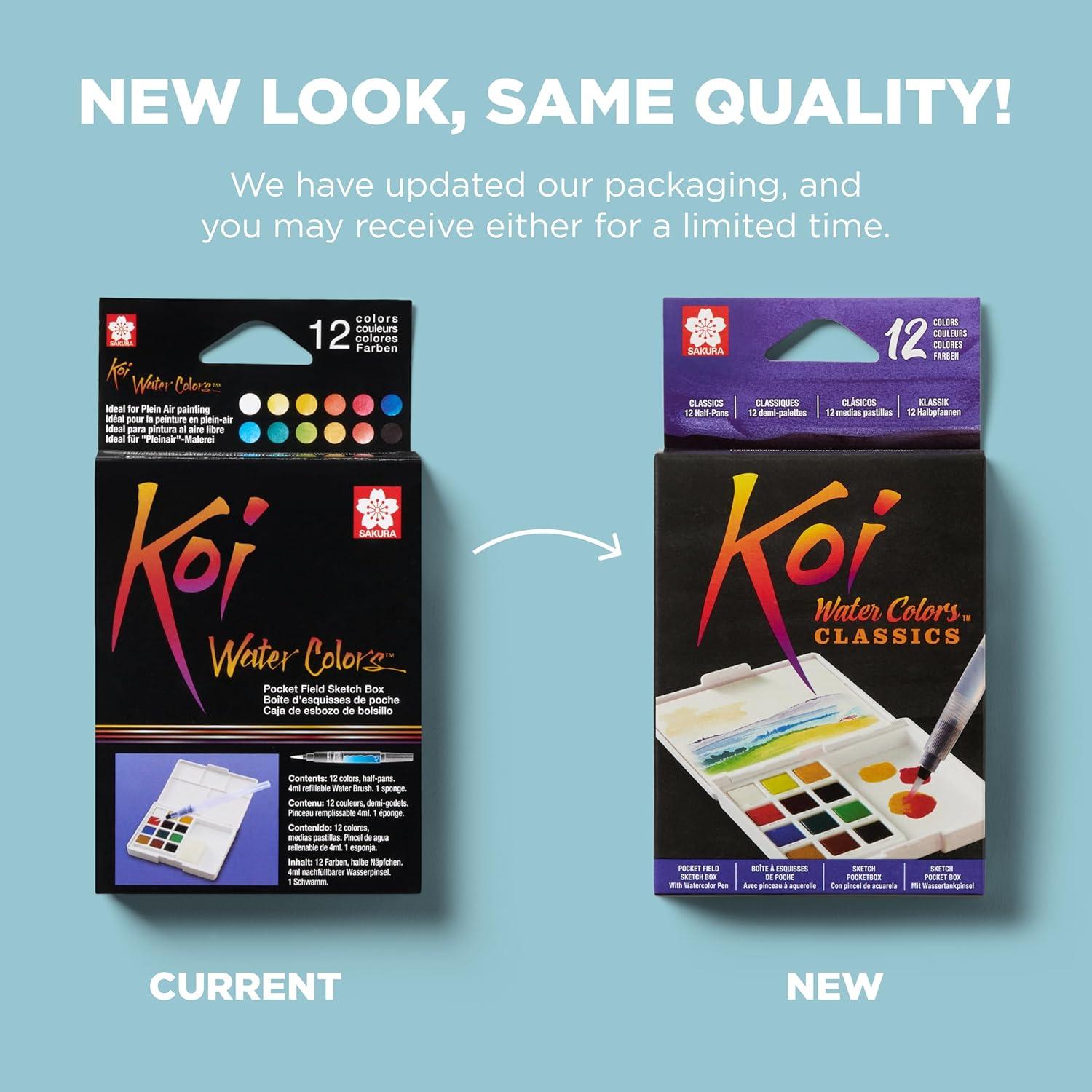 image:imageSAKURA XCNW12H XNCW12H 12 Assorted Watercolors Field Sketch Set with BrushMulticolor