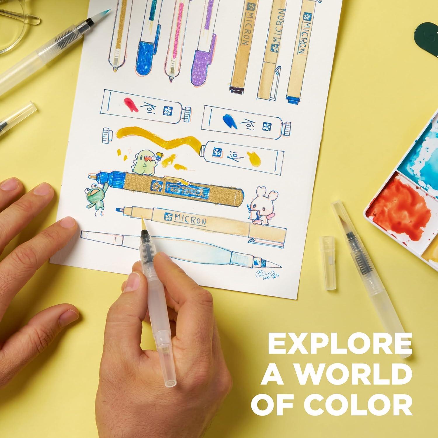 image:imageSAKURA XCNW12H XNCW12H 12 Assorted Watercolors Field Sketch Set with BrushMulticolor