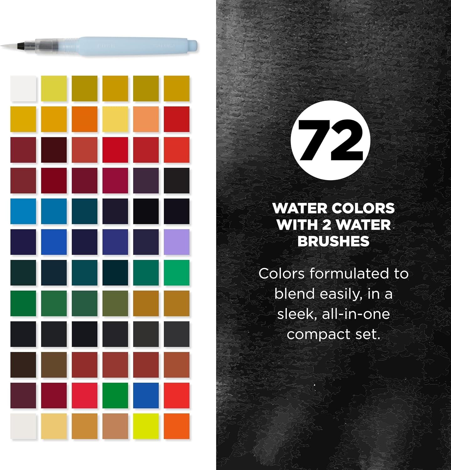 image:imageSAKURA XNCW72N Koi Studio Set with 72 Assorted Watercolors Includes 2 Water Brushes72 Colors