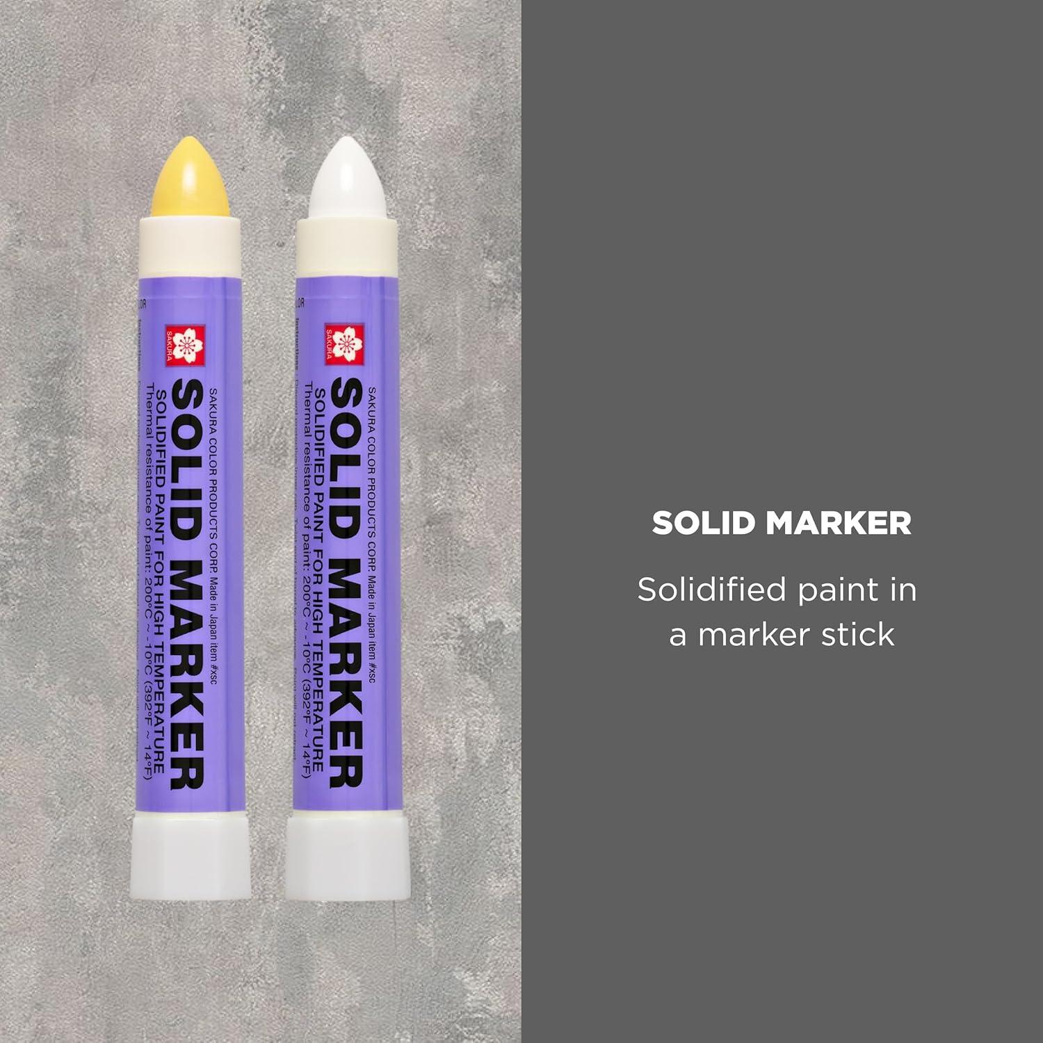 image:imageSakura Solid Paint Markers  12 Permanent Marker Paint Pens  Window Wood amp Glass Marker  Assorted Colors  6 White amp 6 Yellow  12 Pack