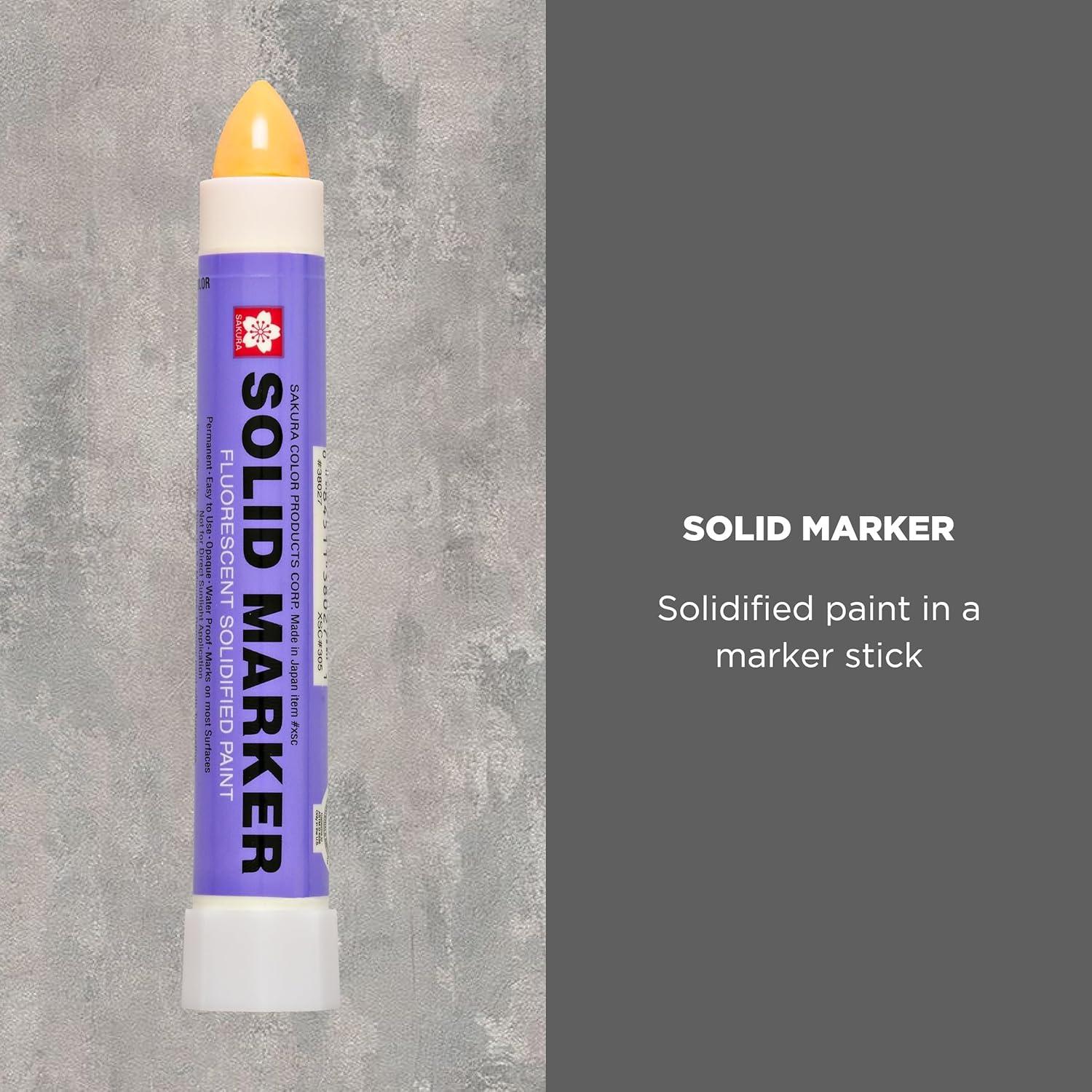 image:imageSakura Solid Paint Markers Permanent Marker Pens Window Wood amp Glass Marker Black Paint 12 PackFluorescent Orange