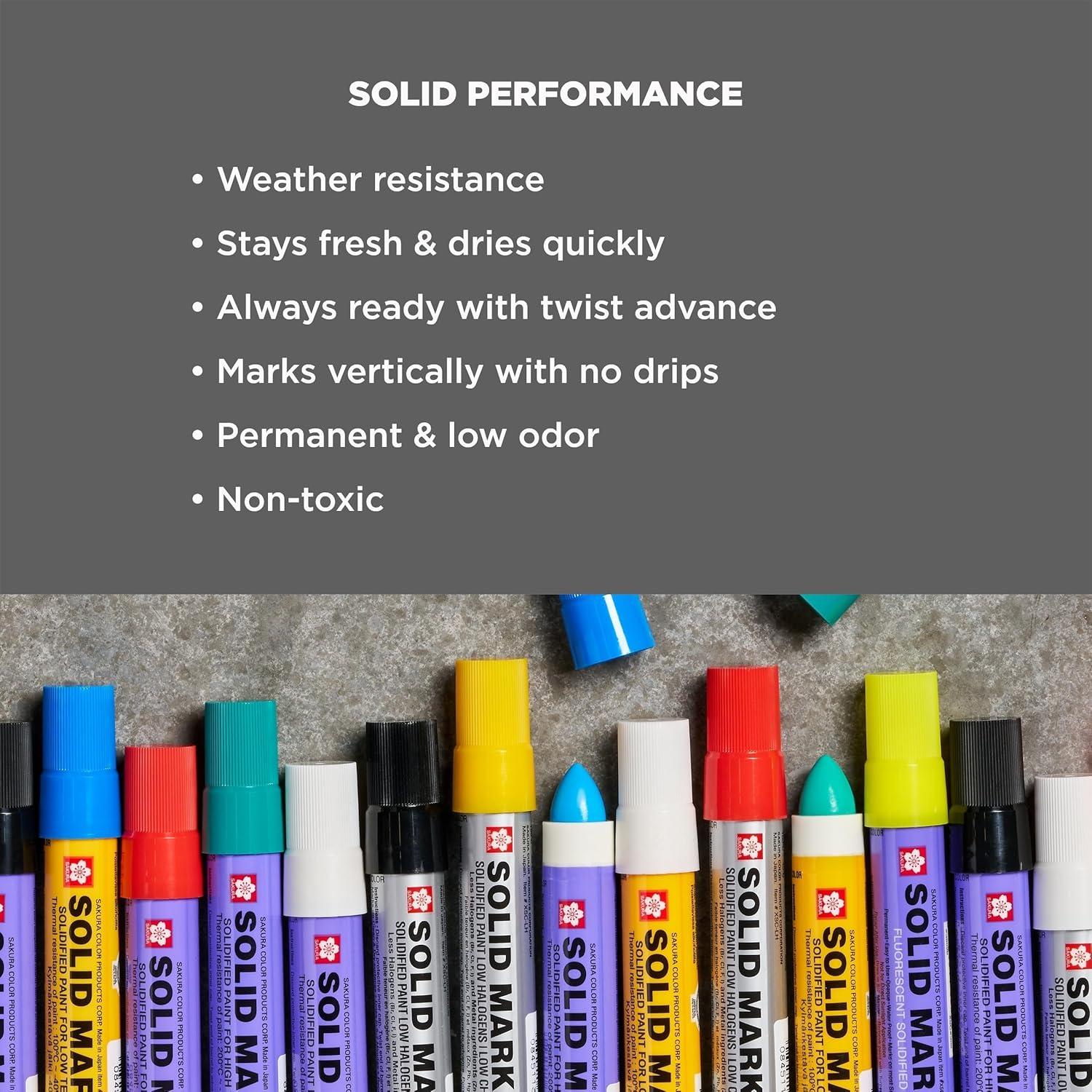 image:imageSakura Solid Paint Markers Permanent Marker Pens Window Wood amp Glass Marker Fluorescent Orange Paint 1 PackRed Paint