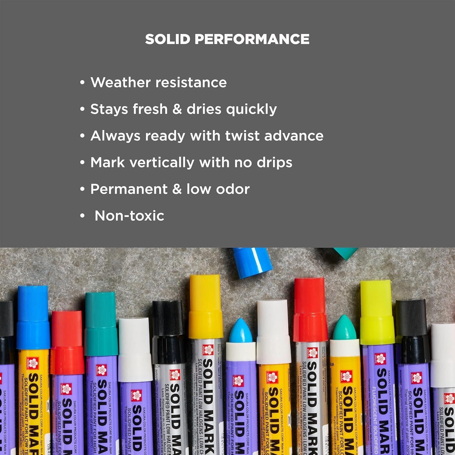 image:imageSakura Solid Paint Markers Permanent Marker Pens Window Wood amp Glass Marker Yellow Paint 3 PackBlack