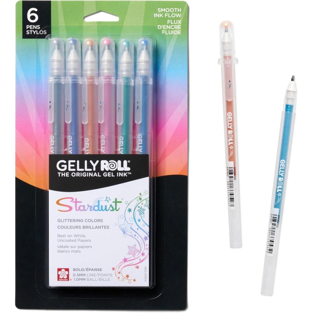image:imageSAKURA 37903 6Piece Gelly Roll Assorted Colors Stardust Galaxy Pen Set6 Meteor Pens