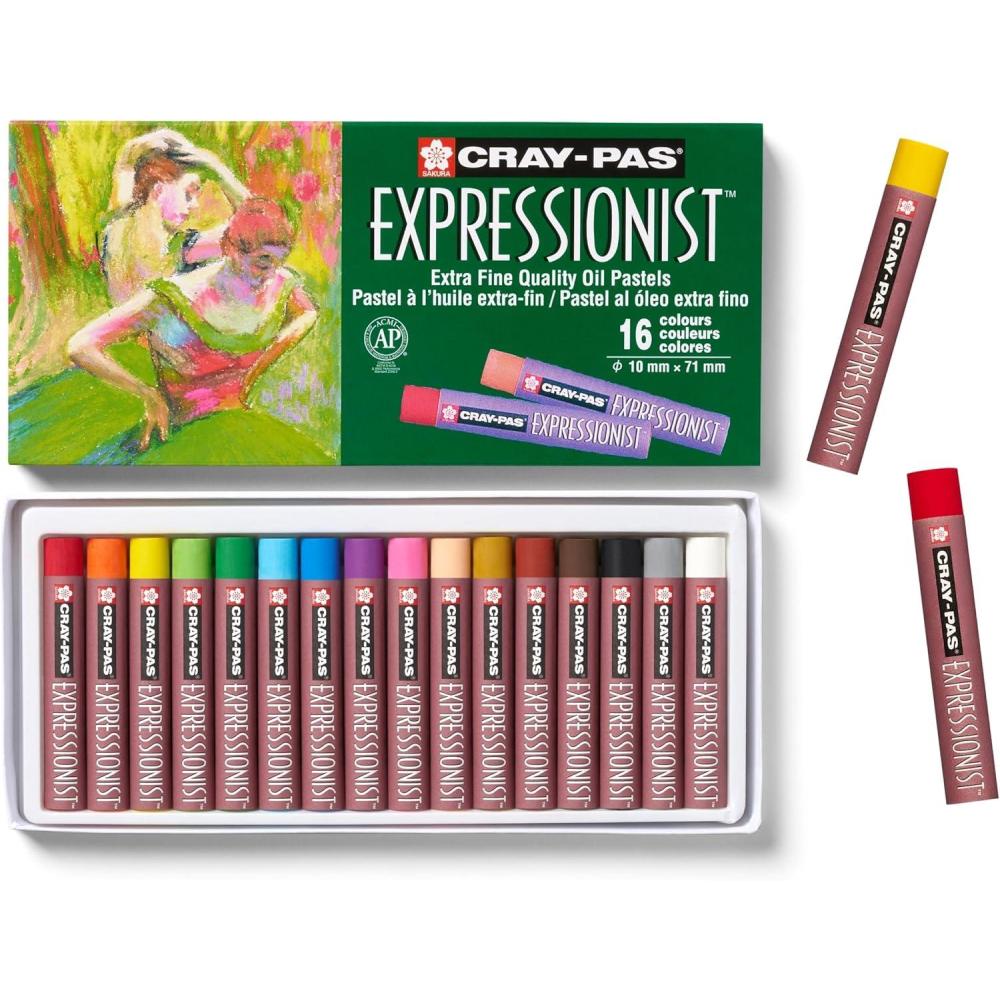 image:imageSAKURA Cray Pas Expressionist Oil Pastels Assorted Colors 16Pack 16 Color Set