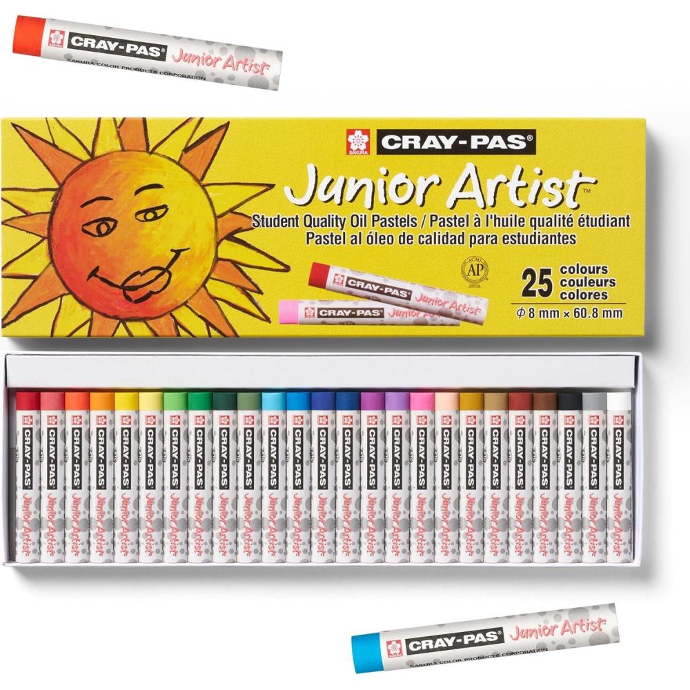 image:imageSAKURA CrayPas Junior Artist Assorted Color Oil Pastels Set of 25 XEP2525 Count Pack of 1