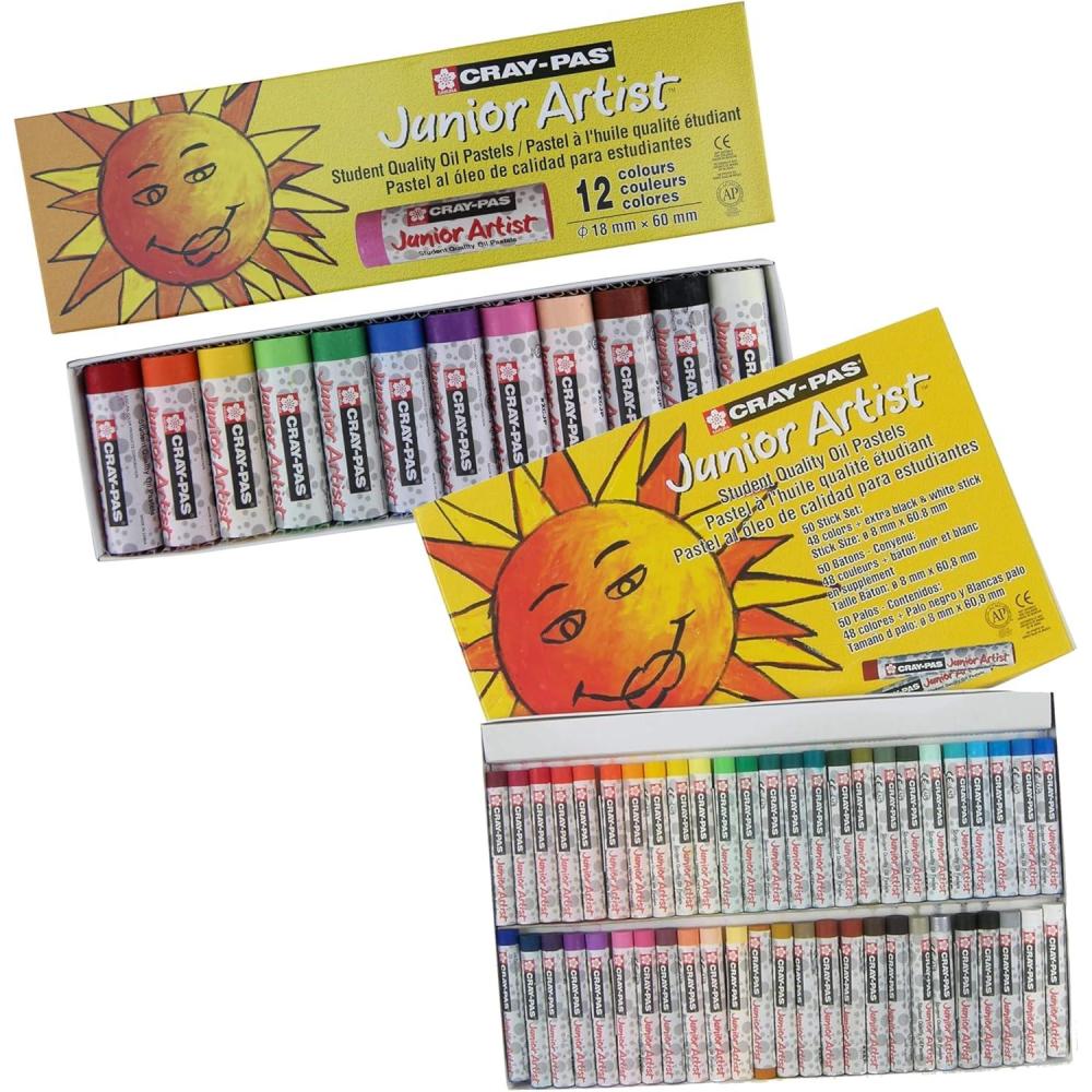 image:imageSAKURA CrayPas Junior Artist Oil Pastel Set Chubbies Pastel Size Soft Oil Pastels for Kids amp Artists 12 Colors amp Soft Oil Pastels for Kids amp Artists 50 Sticks