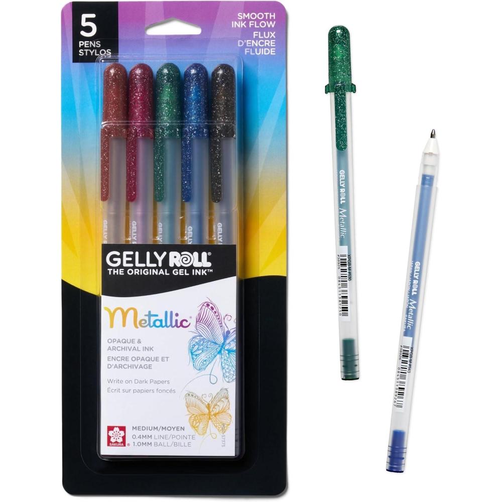 image:imageSAKURA Gelly Roll Metallic Gel Pens 6 Piece Gold 6 PackDark Metallic Gel