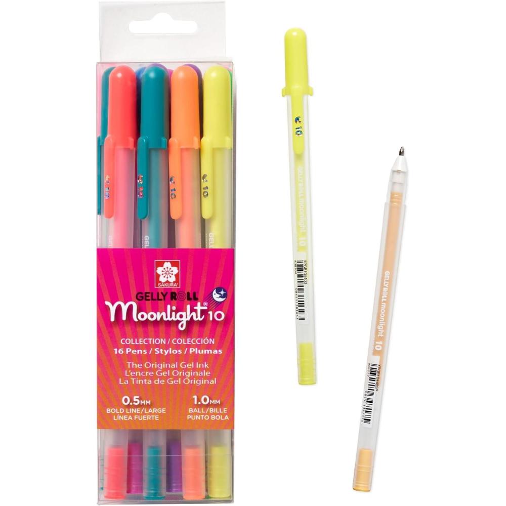 image:imageSAKURA Gelly Roll Moonlight 10 Pastel amp Opaque Gel Pens Bold Point Ink Pen for Journaling Art Calligraphy or Drawing Assorted Pastel Ink Bold Line 10 PackBright