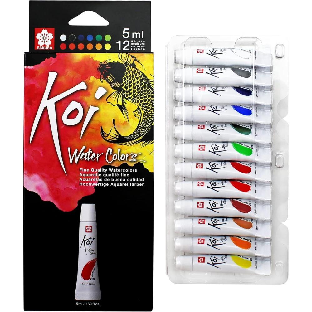 image:imageSAKURA Koi Water Color Paint 5ml Tubes 12 Colors XMW5L12SET12 Colors
