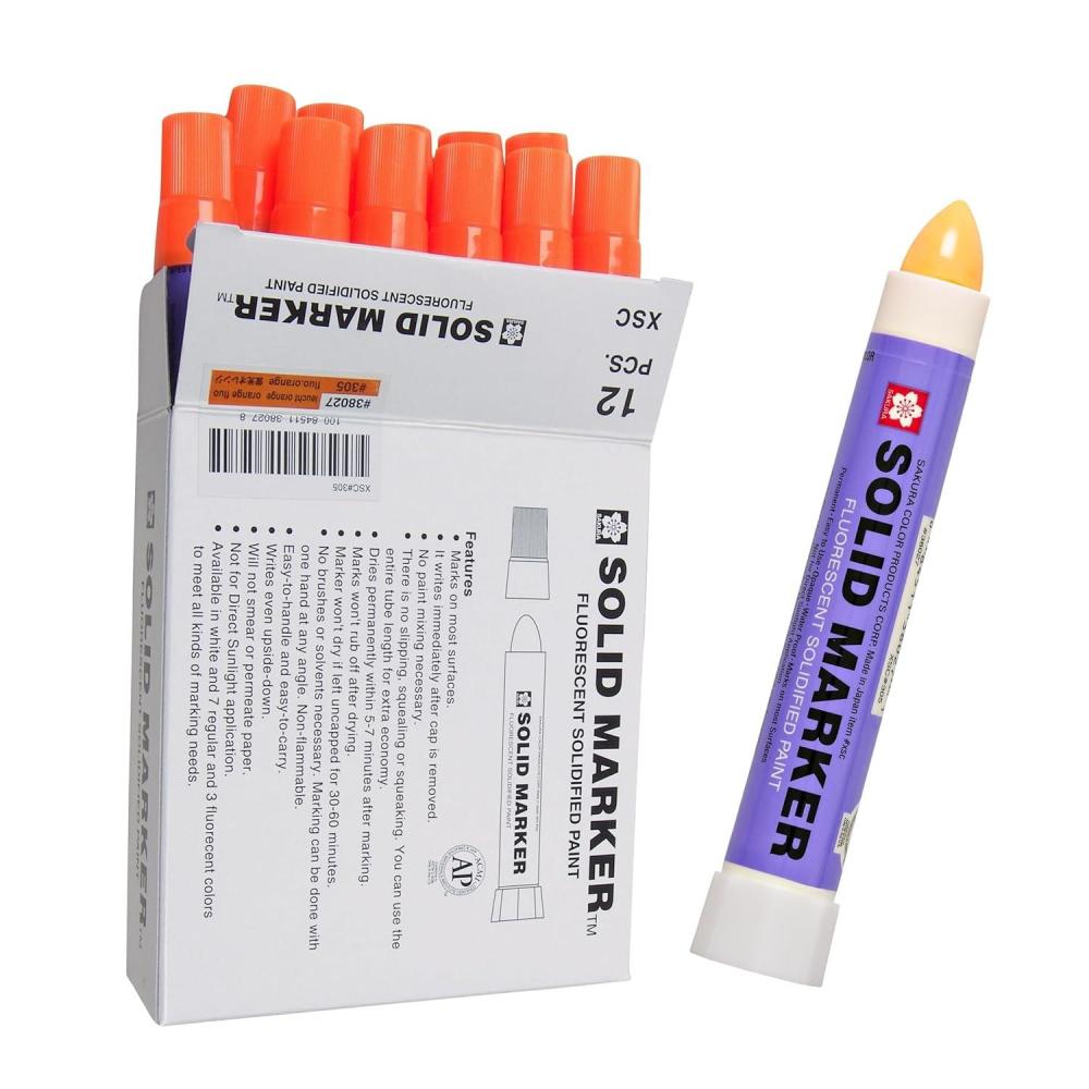 image:imageSakura Solid Paint Markers Permanent Marker Paint Pens Window Wood amp Glass Marker White Paint 12 PackFluorescent Orange