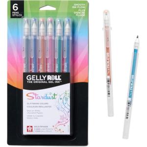image:imageSAKURA 37903 6Piece Gelly Roll Assorted Colors Stardust Galaxy Pen Set6 Meteor Pens