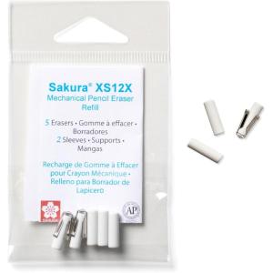 image:imageSAKURA 5 Refill Erasers with 2 Eraser Holders for XS Series Pencils 502491 Count Pack of 1