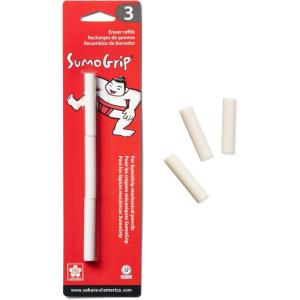 image:imageSAKURA 50250 SumoGrip Mechanical Pencil Eraser Refill 3  Pack  White1 Count Pack of 3