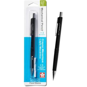 image:imageSAKURA 50298 Mechanical Pencil Fixed Sleeve 07mm with 3 Erasers Black07mm Pencil