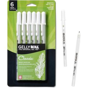 image:imageSAKURA 57488 Gelly Roll Classic 08 Medium Pt 6PK Pen White